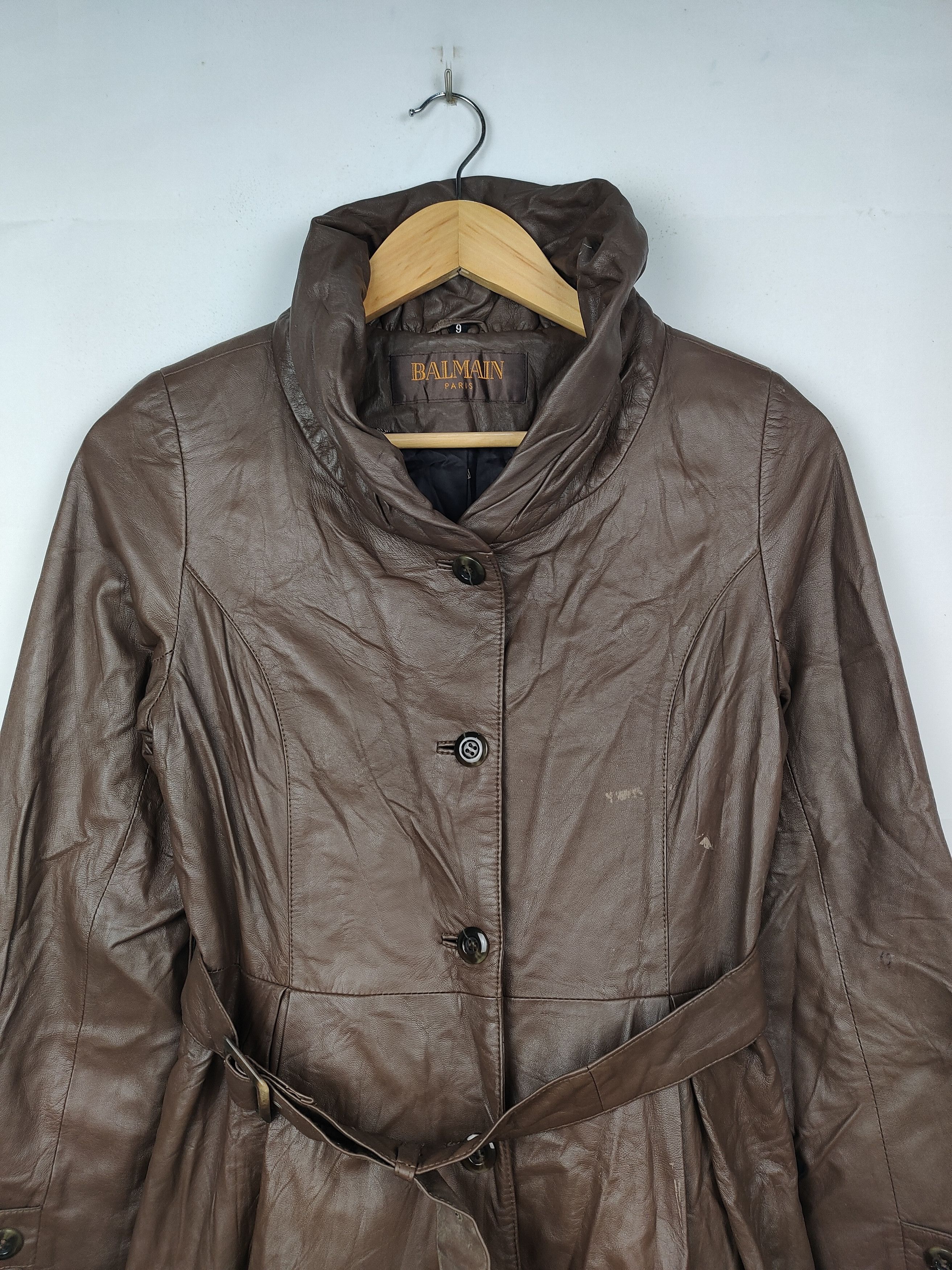 Balmain Balmain Paris Leather Trench Coat Size S / US 4 / IT 40 - 2 Thumbnail