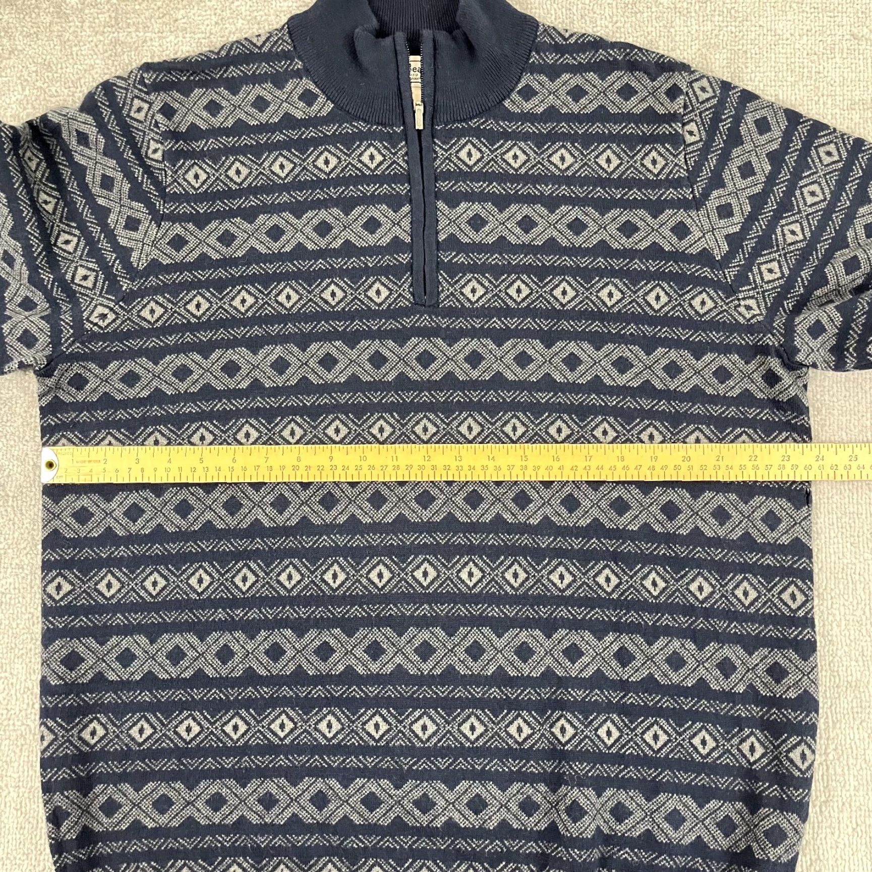 Vintage VINTAGE LL BEAN Sweater Mens XL Reg Fair Isle 5% Cashmere Blend Quarter 1/4 Zip Pullover Size US XL / EU 56 / 4 - 4 Thumbnail