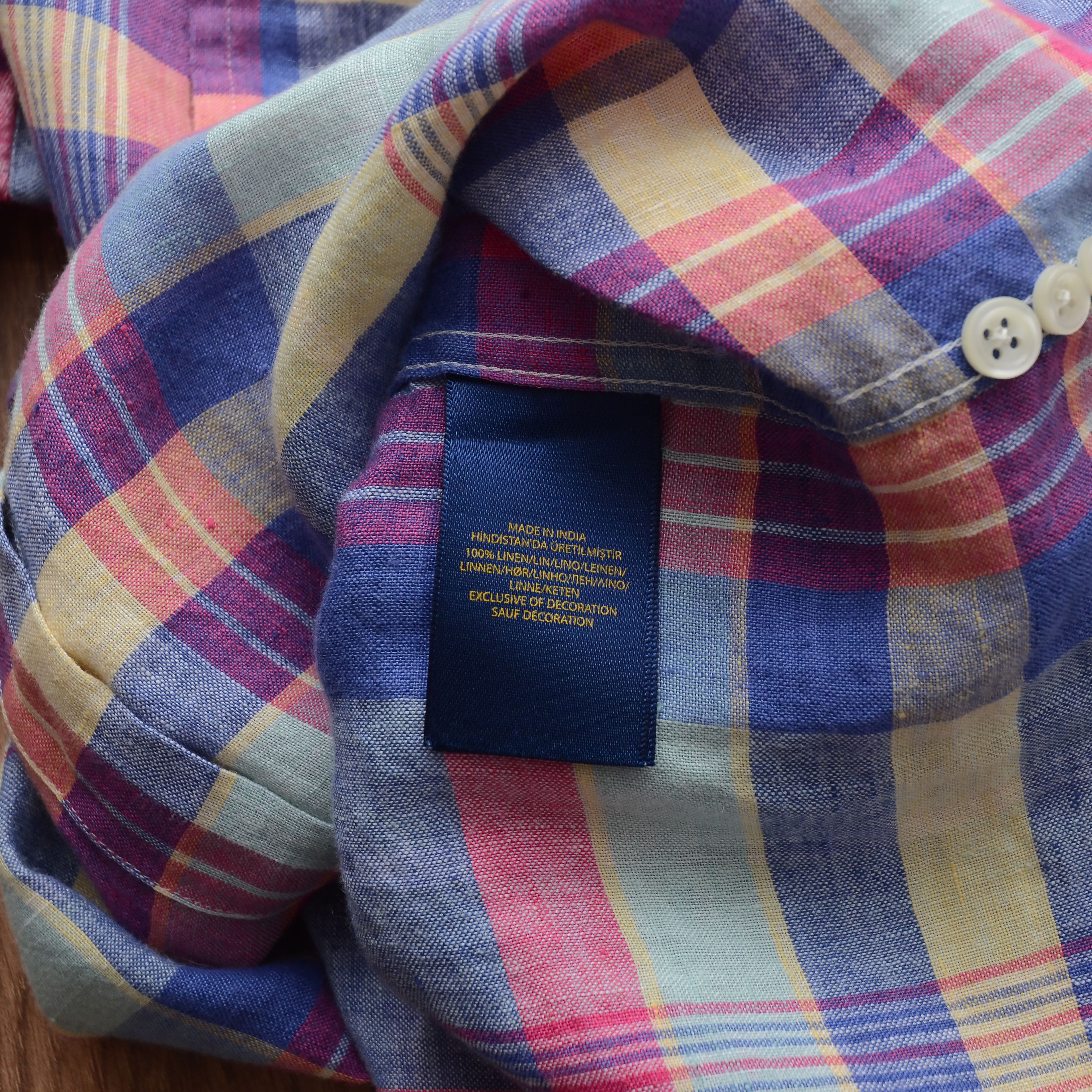 Ralph Lauren Ralph Lauren 100% Linen Checked Shirt Pink Multicolor Size S Size S / US 4 / IT 40 - 14 Thumbnail