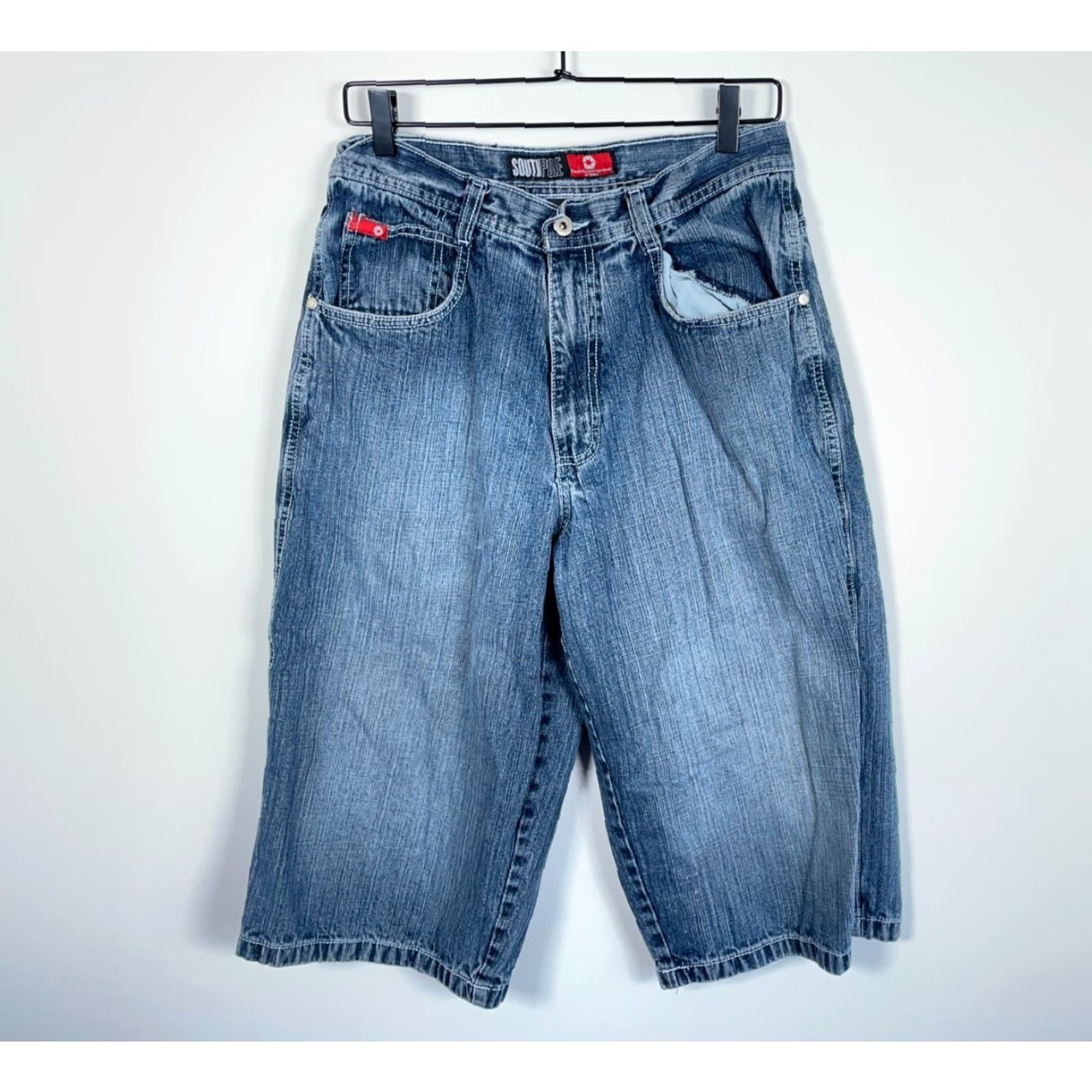 Southpole Southpole Bermuda Shorts Men 29 x 18 Blue Denim Baggy Fit Vintage Y2K Jorts Size US 29 - 2 Thumbnail