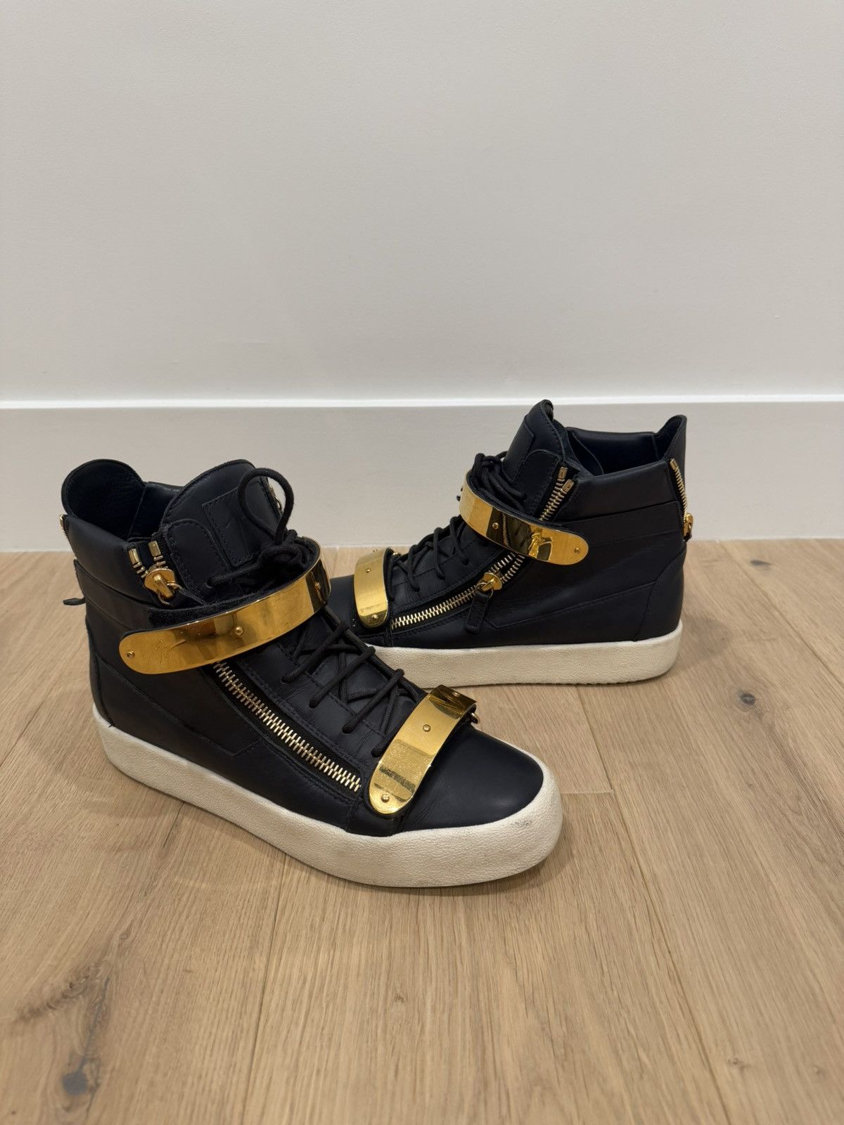 Giuseppe Zanotti Giuseppe Zanotti Dark Blue High Top Double Zipper Size US 10 / EU 43 - 1 Thumbnail