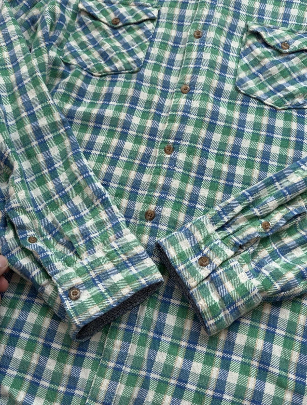 Levi's Vintage Levis Retro Checked Green Blue Button Up Shirt Men Size US XL / EU 56 / 4 - 4 Thumbnail