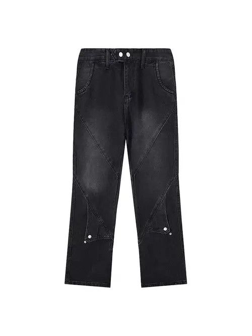 Japanese Brand High street vibe button deconstructed straight jeans Size US 32 / EU 48 - 4 Thumbnail