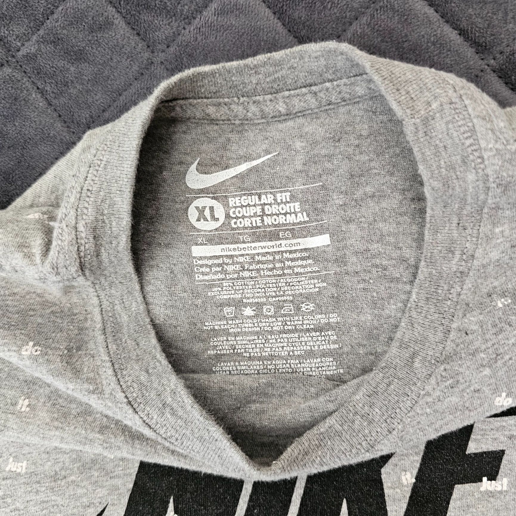 Nike Nike Just Do It T-Shirt Men XL Short Sleeve Gray Logo Graphic Casual Shirt Size US XL / EU 56 / 4 - 2 Thumbnail