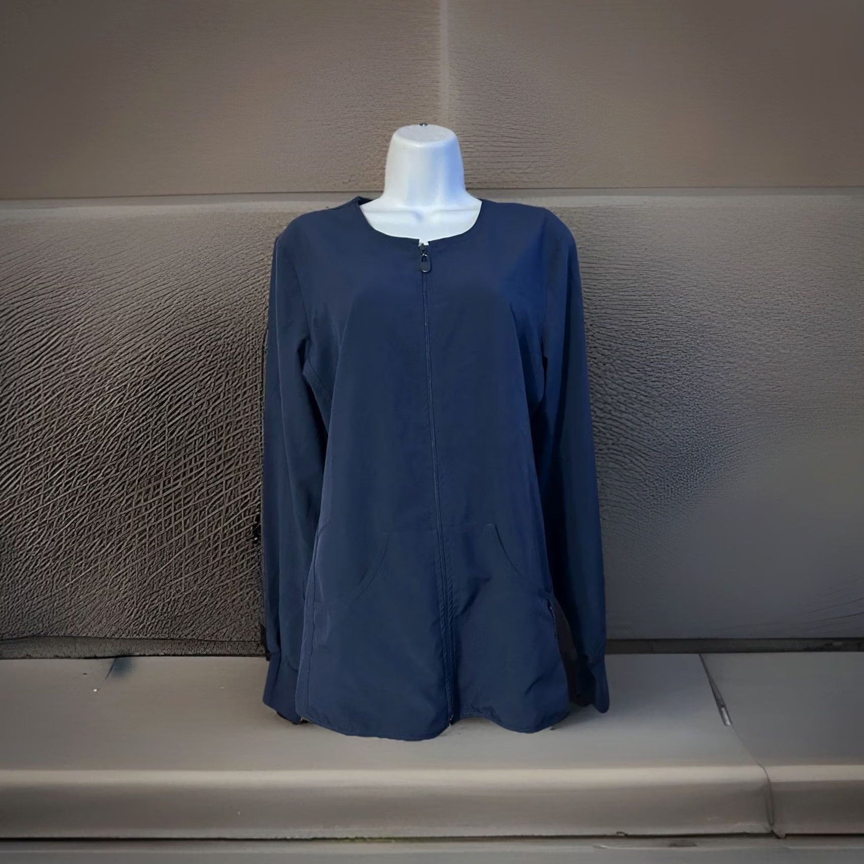 Vintage Med Couture Scrubs Top Navy Blue Long Sleeve Full Zip Pockets Women M Size M / US 6-8 / IT 42-44 - 7 Thumbnail