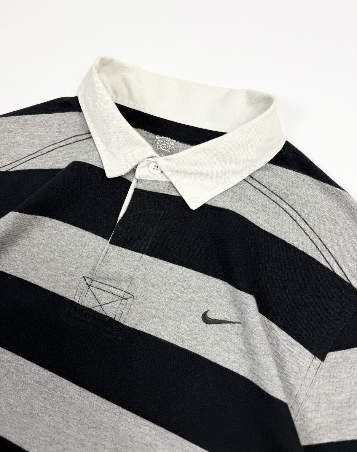 Nike Nike Vintage Y2K Rugby Striped Long Sleeve Polo Shirt Size US XL / EU 56 / 4 - 7 Thumbnail