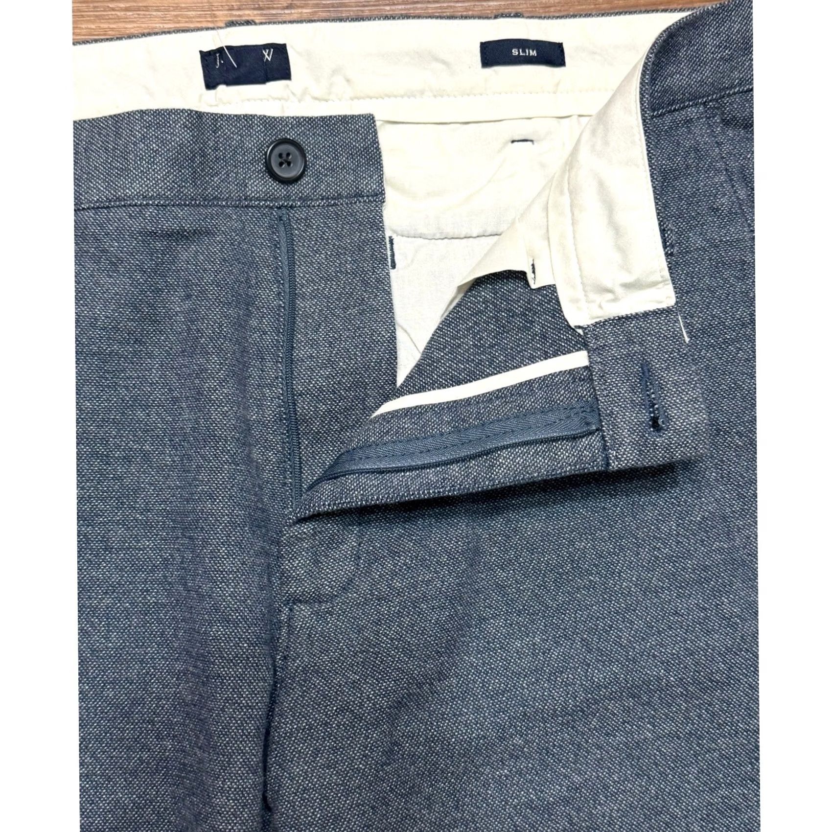 J.Crew J.Crew Flex Slim Fit Chinos Blue Textured Cotton Stretch Pants Mens Sz 35x29 Size US 35 - 3 Thumbnail