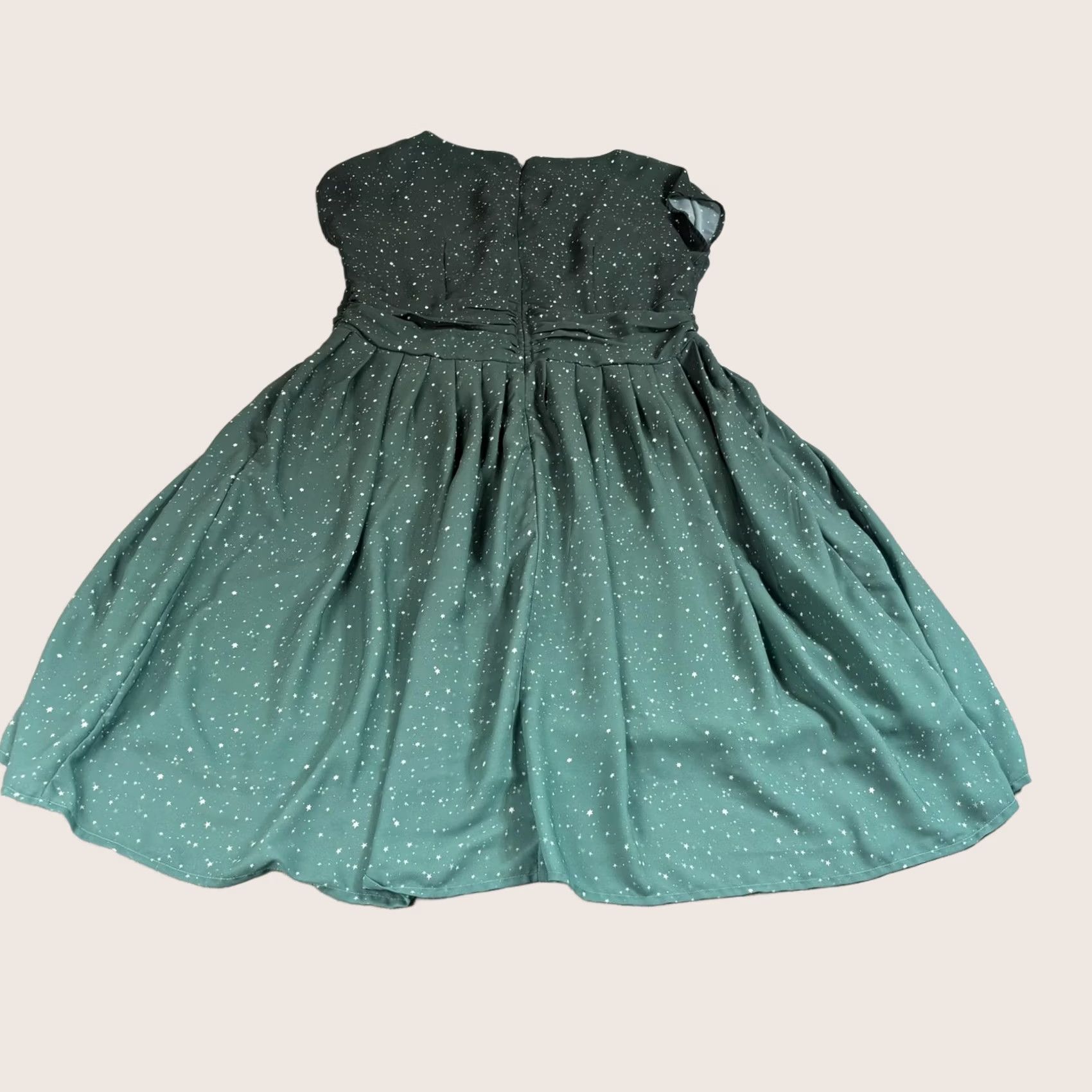 Vintage Wayward Fancies Dress Women XL Green Star Ombre Fit Flare Midi Pockets Celestial Size XXL / US 16-18 / IT 52-54 - 1 Thumbnail