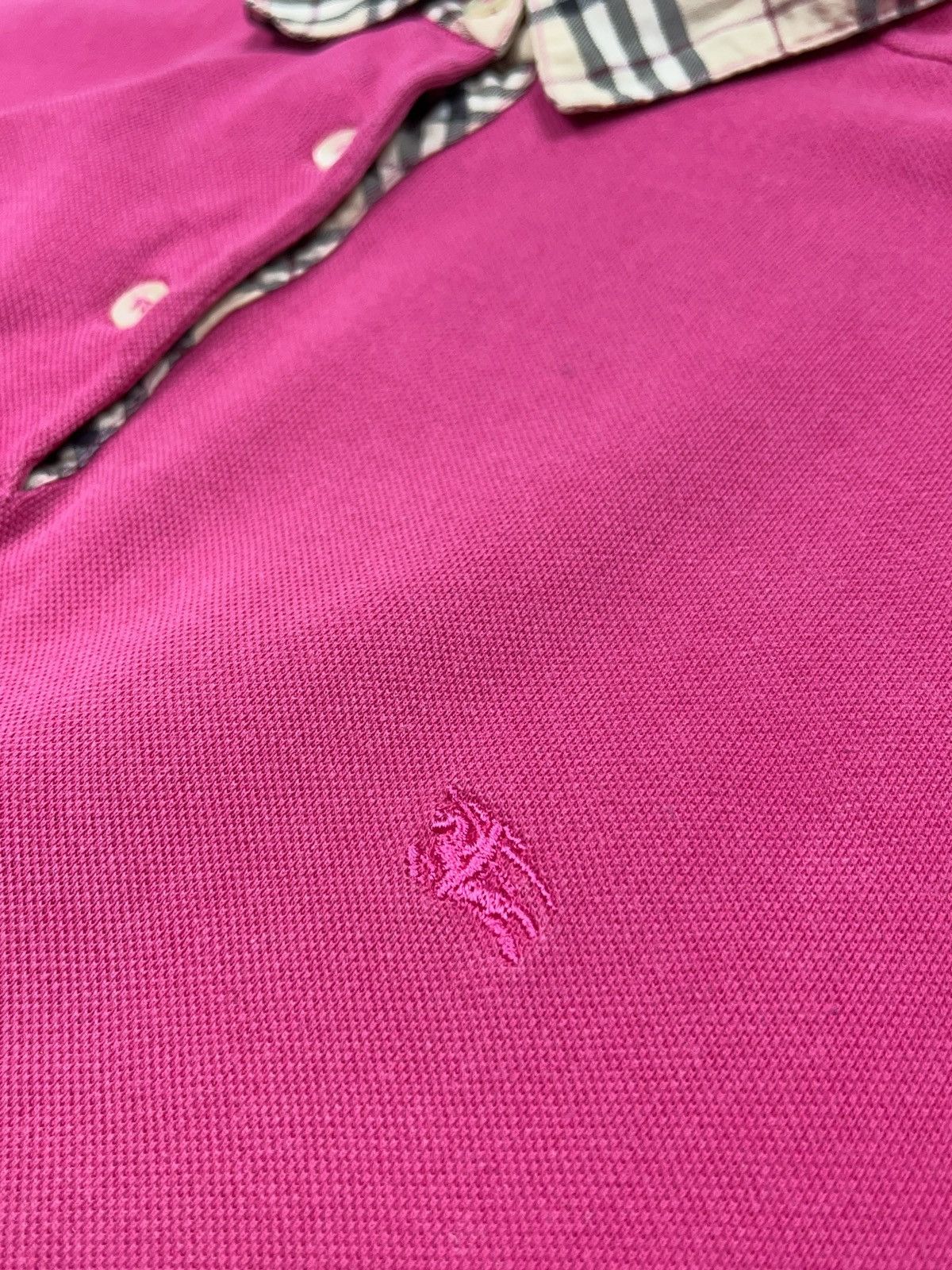 Burberry × Burberry Prorsum × Vintage Vintage Burberry London Pink Polo Shirt Nova Check Size XL / US 12-14 / IT 48-50 - 5 Thumbnail