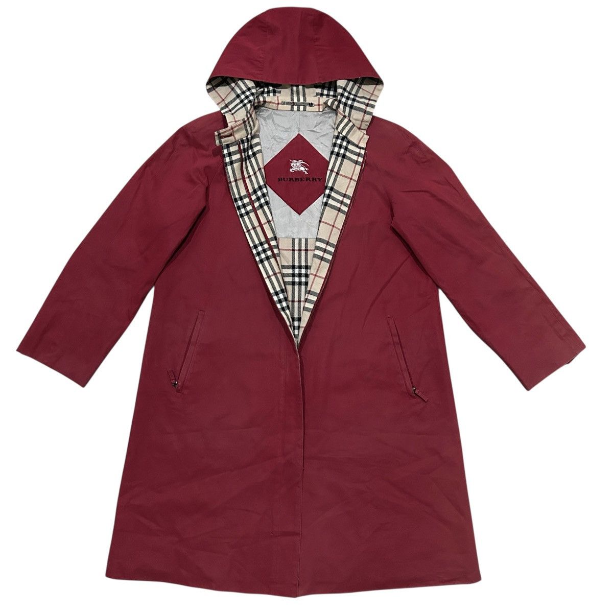 Burberry Burberry London Red Hooded Trench Coat Size US S / EU 44-46 / 1 - 1 Thumbnail
