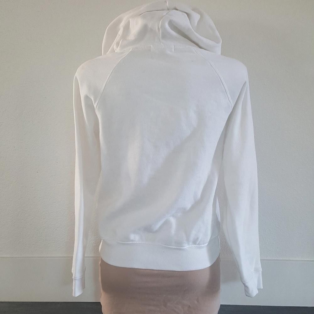 Forever 21 White Hooded F21 Sweatshirt Long Sleeve Size S / US 4 / IT 40 - 2 Thumbnail