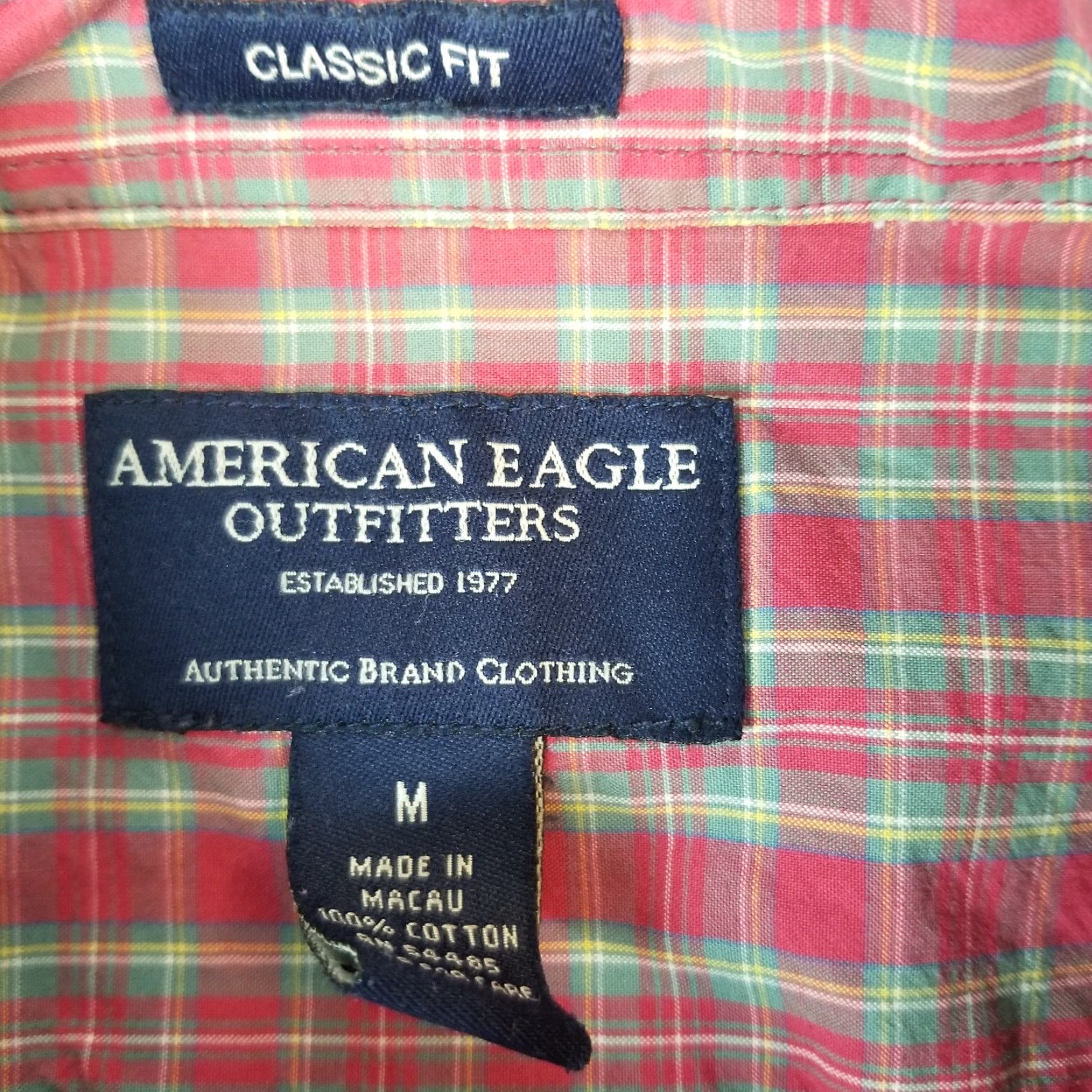 American Eagle Outfitters American Eagle Outfitters Shirt Button-Down Long Sleeve Plaid Mens Size M Lightweight Casual Size US M / EU 48-50 / 2 - 5 Thumbnail