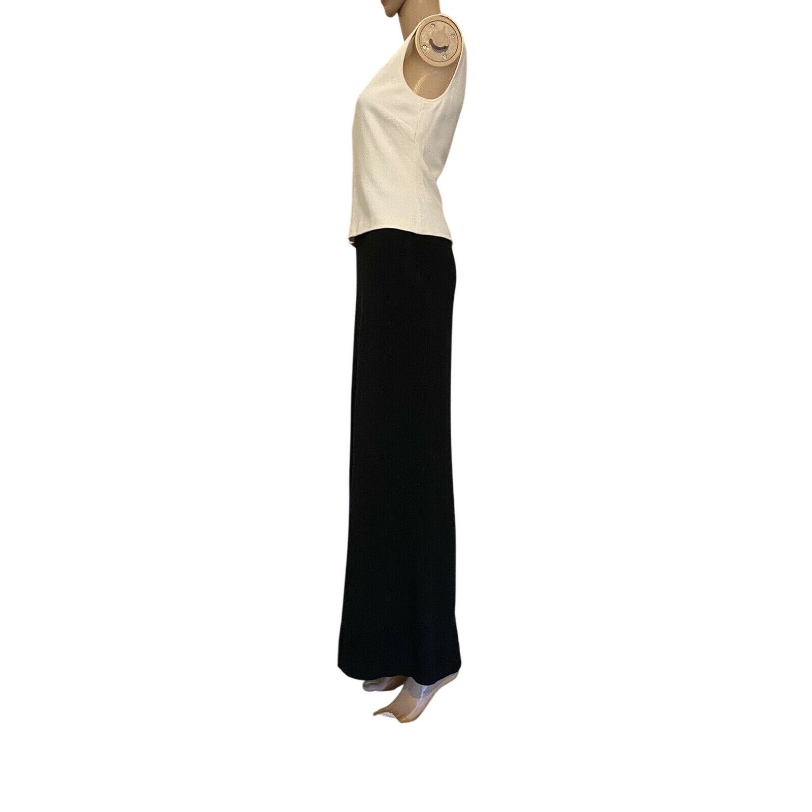 St. John $1270 St. St John 4 Maxi Dress Black Ivory Slit Long Milano Size S / US 4 / IT 40 - 2 Thumbnail