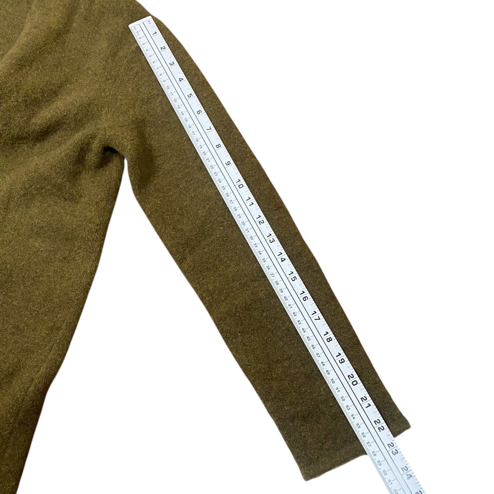 Neiman Marcus Jenni Kayne Merino Wool Yak Olive Green Open Cardigan SZ S Size S / US 4 / IT 40 - 12 Thumbnail