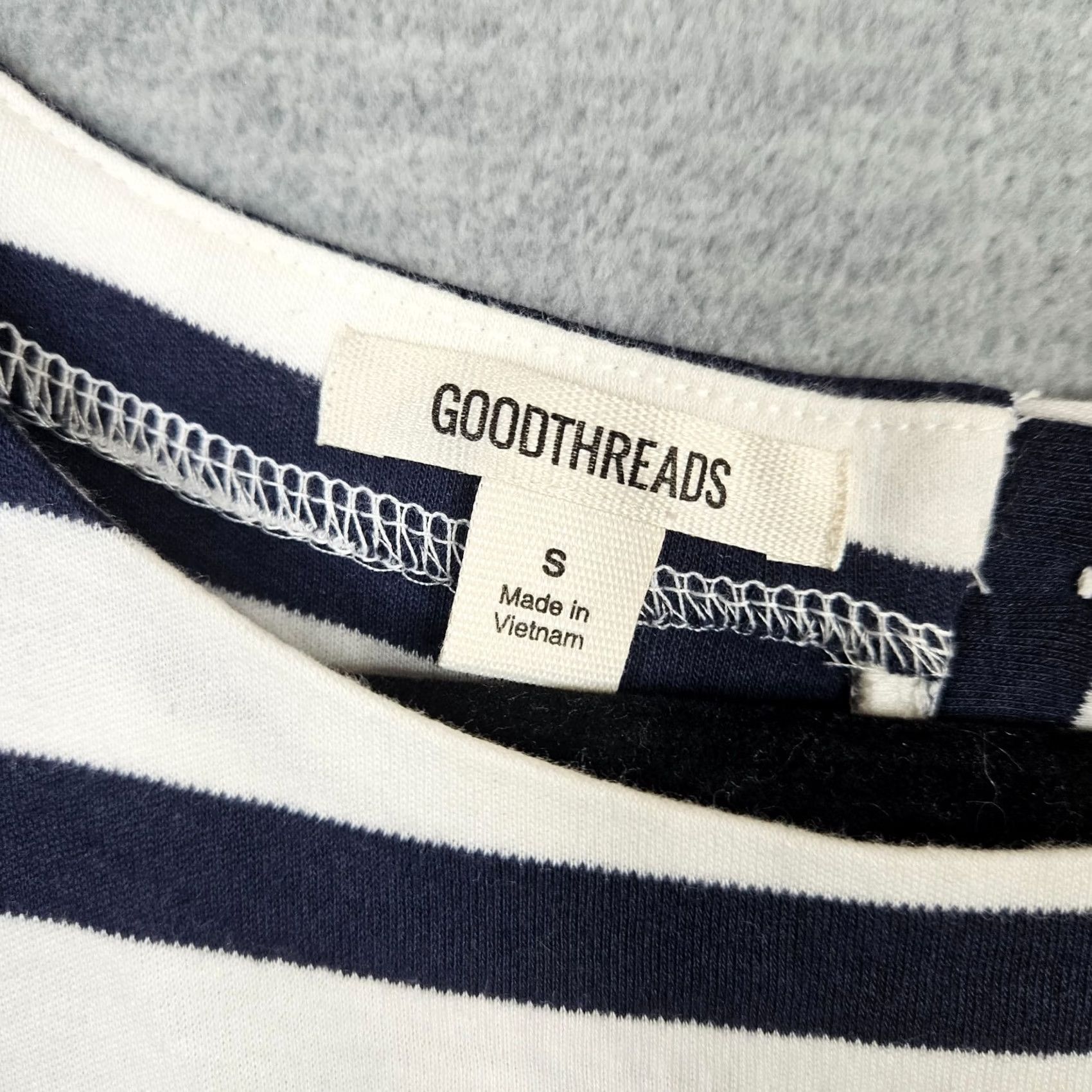 Vintage Goodthreads Women’s Blue White Stripes T-Shirt Dress 3/4 Sleeve Size S NEW Size S / US 4 / IT 40 - 4 Thumbnail