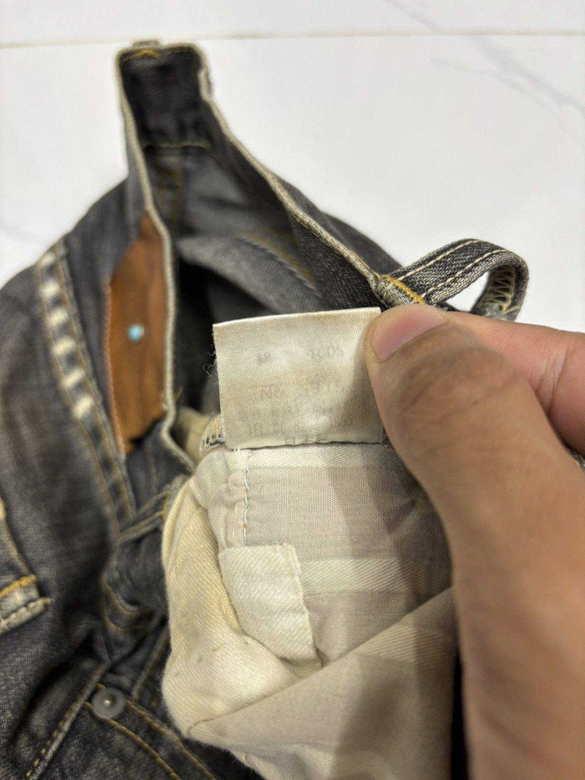 If Six Was Nine Scheme Warriors Made in Japan Rusty Mud Wash Distress Jeans Size US 31 - 14 Thumbnail