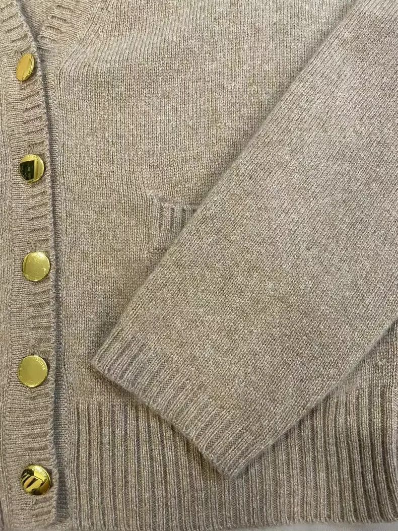 Gucci Gucci Beige Knit Cardigan with Gold Buttons-2506 Size US M / EU 48-50 / 2 - 2 Thumbnail