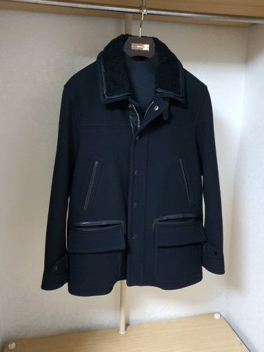 Tom Ford o1sm1stk0824 Sharing Collar Melton Wool Driving Coat Size US M / EU 48-50 / 2 - 2 Thumbnail
