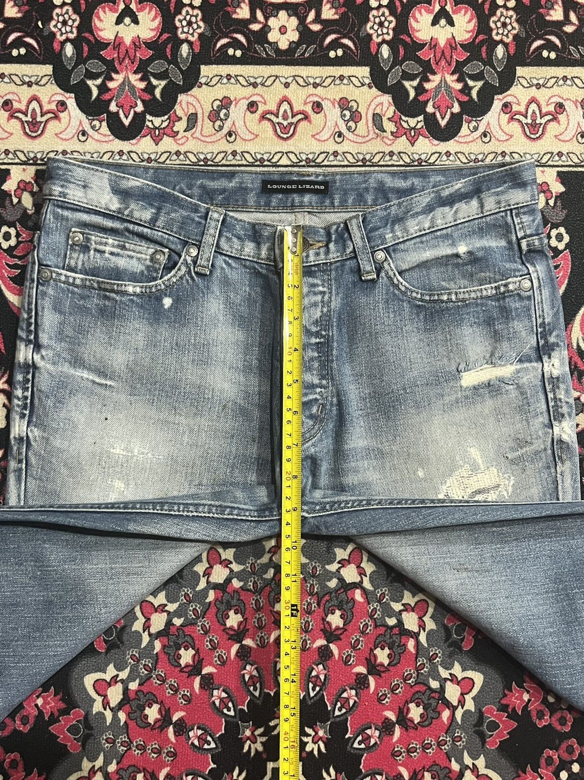 Lounge Lizard ⚡️Slim Straight⚡️Lounge Lizard Distressed Paint Splatter Jeans Size US 31 - 15 Thumbnail