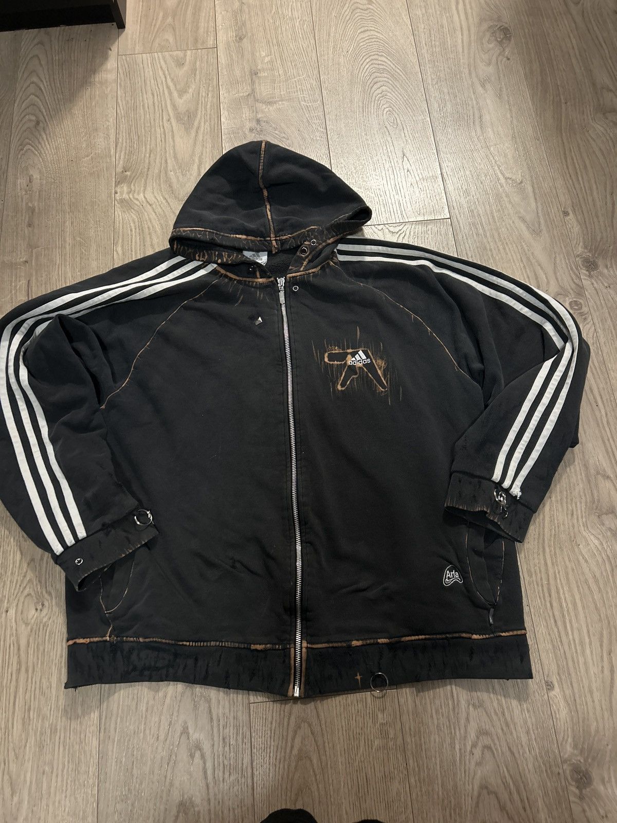 balenciaga adidas ジップフーディー バレンシアガ - BALENCIAGA | Adidas Zip-Up Hoodie-Black-Sの