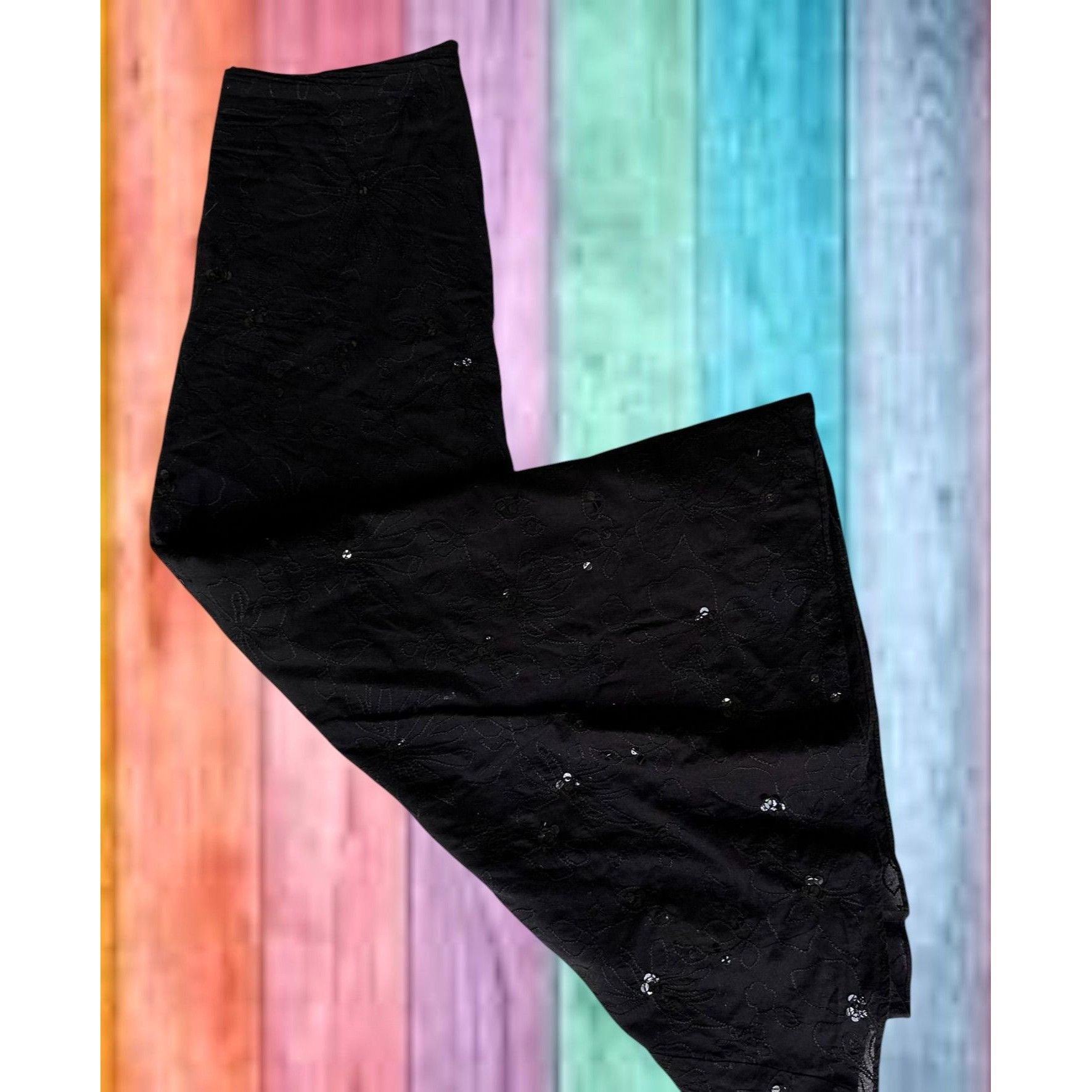 Liz Claiborne Vintage Liz Claiborne Black Sequined Maxi Skirt Size 6 Embro Size 28" / US 6 / IT 42 - 3 Thumbnail