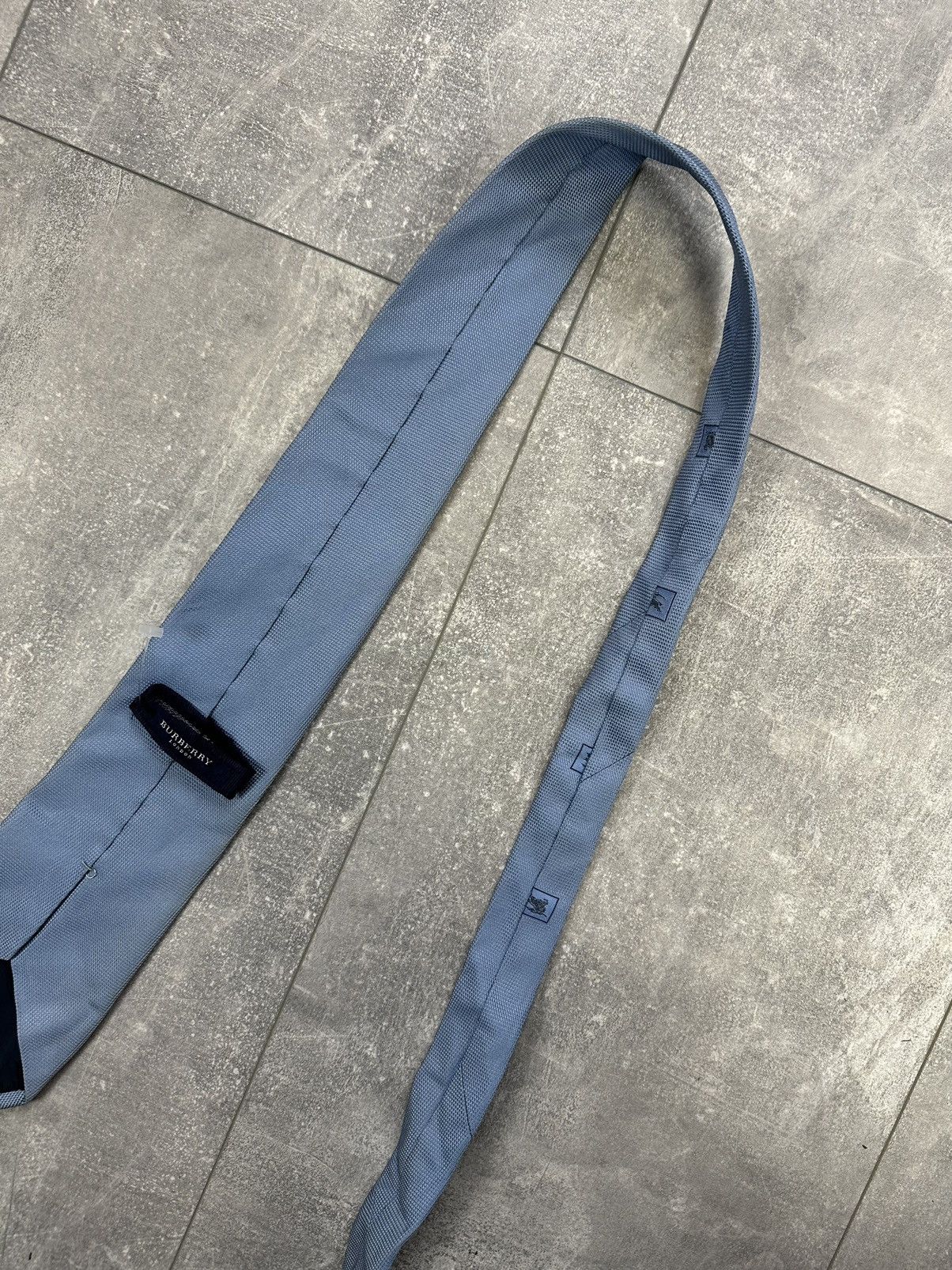 Burberry Men’s vintage blue tie Burberry Size ONE SIZE - 4 Thumbnail