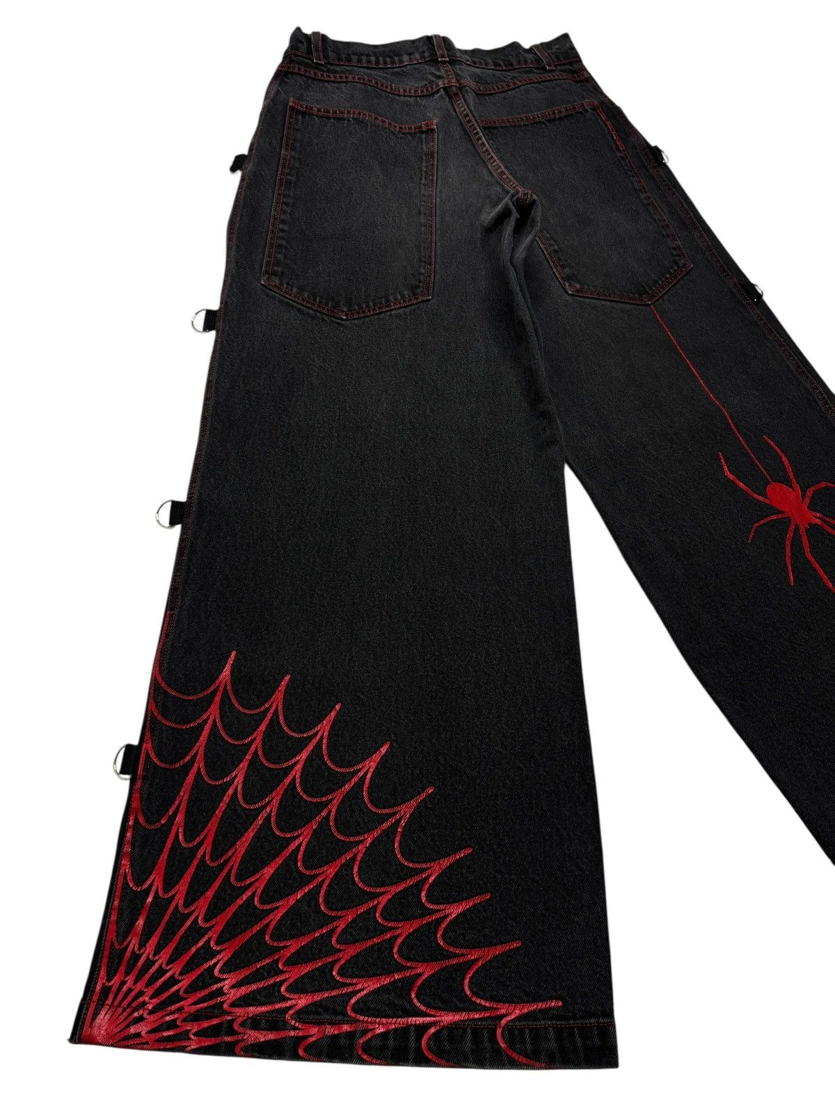 JNCO Vintage Y2K Sinister Spider Denim Baggy Jeans Size US 32 / EU 48 - 4 Thumbnail