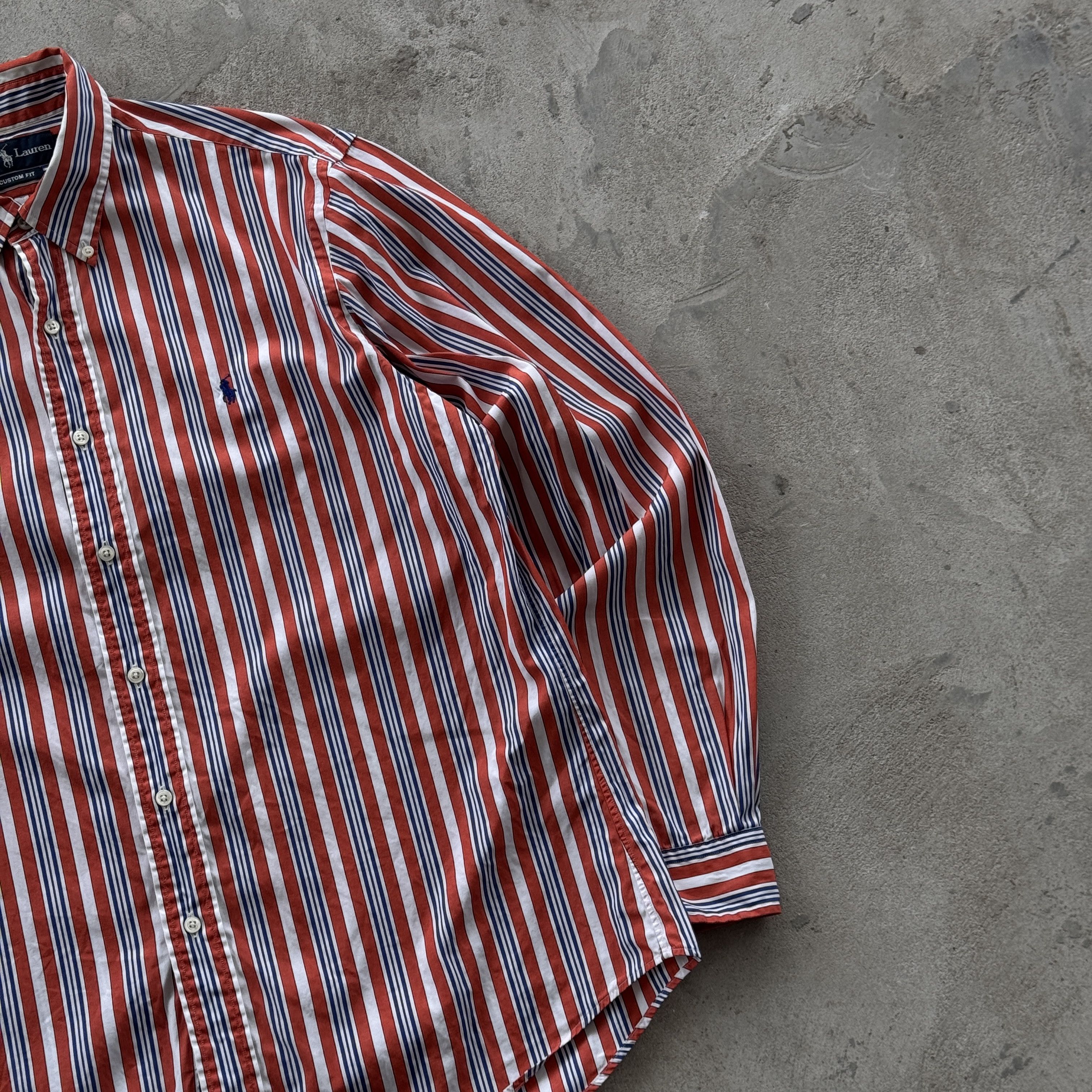 Polo Ralph Lauren Vintage Polo Ralph Lauren Striped Custom Fit Shirt Size US L / EU 52-54 / 3 - 2 Thumbnail