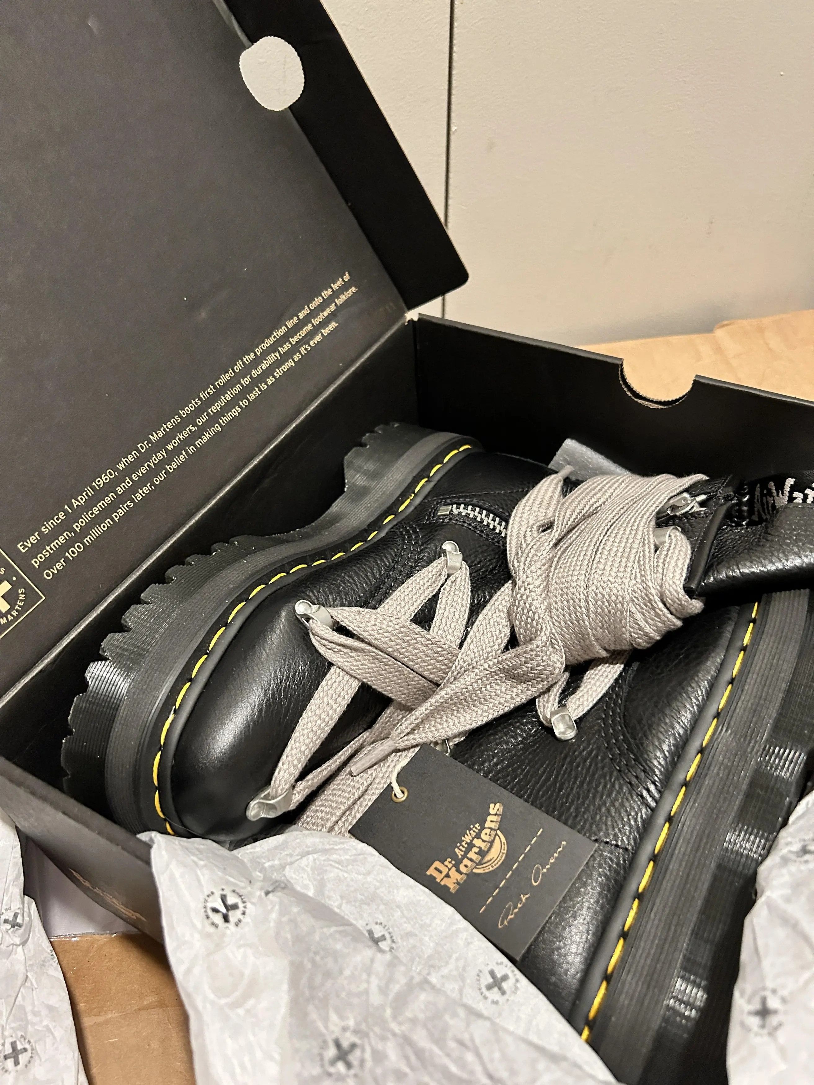 Dr. Martens × Rick Owens Jumbo Lace Boots Size US 10.5 / EU 43-44 - 3 Thumbnail