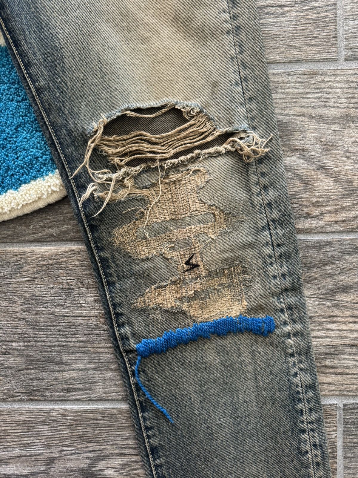 Jun Takahashi × Undercover Undercover SS10 ‘68’ blue yarn denim Size US 30 / EU 46 - 3 Thumbnail