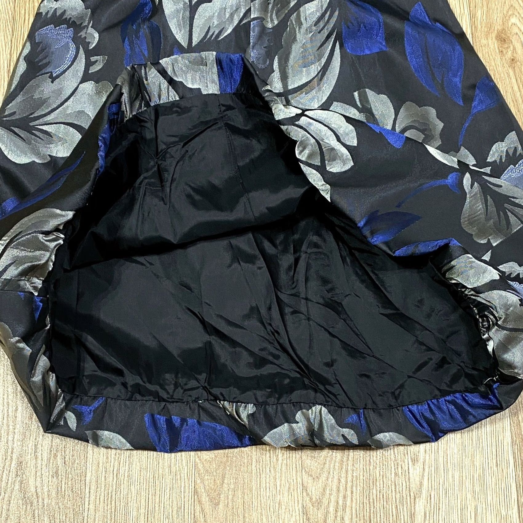 Vintage Coast Cocktail Party Dress UK 8 Floral Black Navy Sleeveless Pre Loved, Multicoloured, Polyester Acetate, See Pictures, Regular, Women Size M / US 6-8 / IT 42-44 - 6 Thumbnail