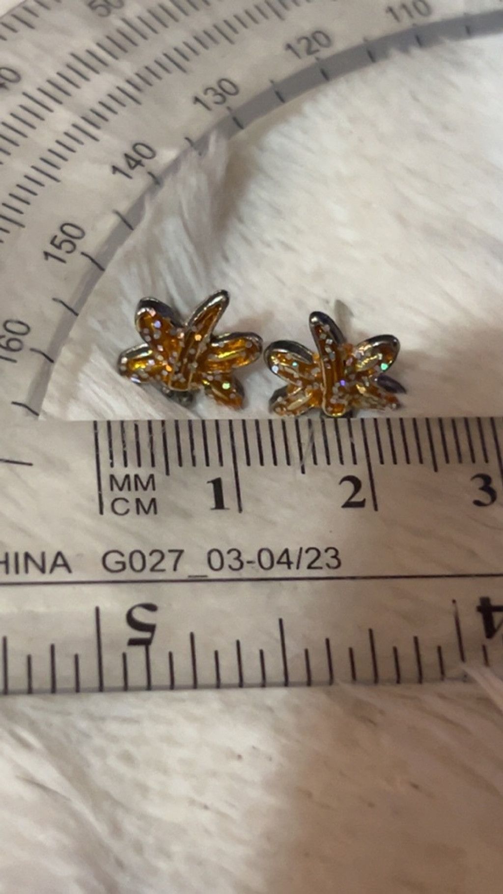 The Unbranded Brand Women's Unbranded orange Dragonfly Stud Earrings Gold Orange Size ONE SIZE - 1 Thumbnail