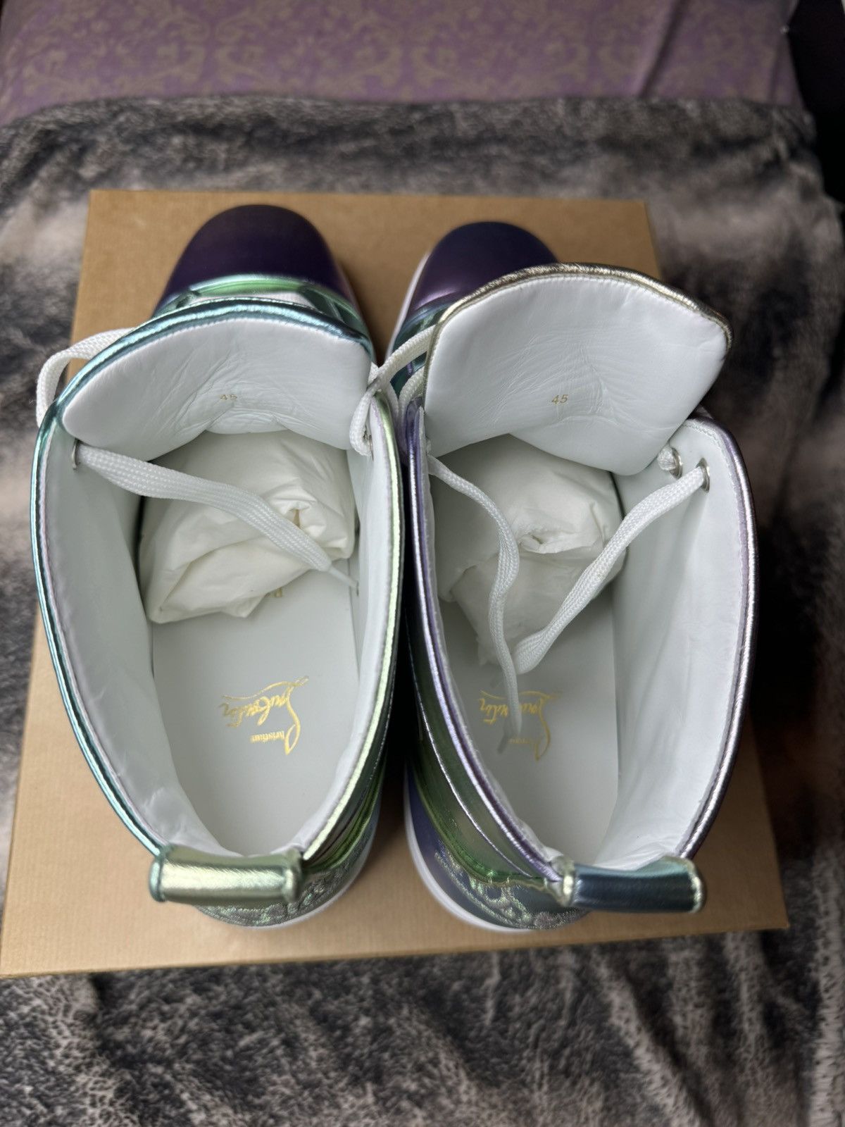 Christian Louboutin Christian Louboutin Flat Nappa Laminata Licorne Size US 12 / EU 45 - 10 Thumbnail
