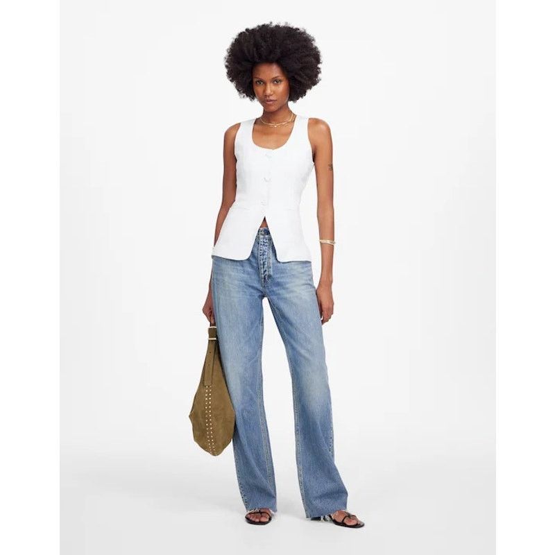 Madewell NWT Madewell Scoopneck Cutaway Linen Vest In White Size 8 Size M / US 6-8 / IT 42-44 - 1 Thumbnail