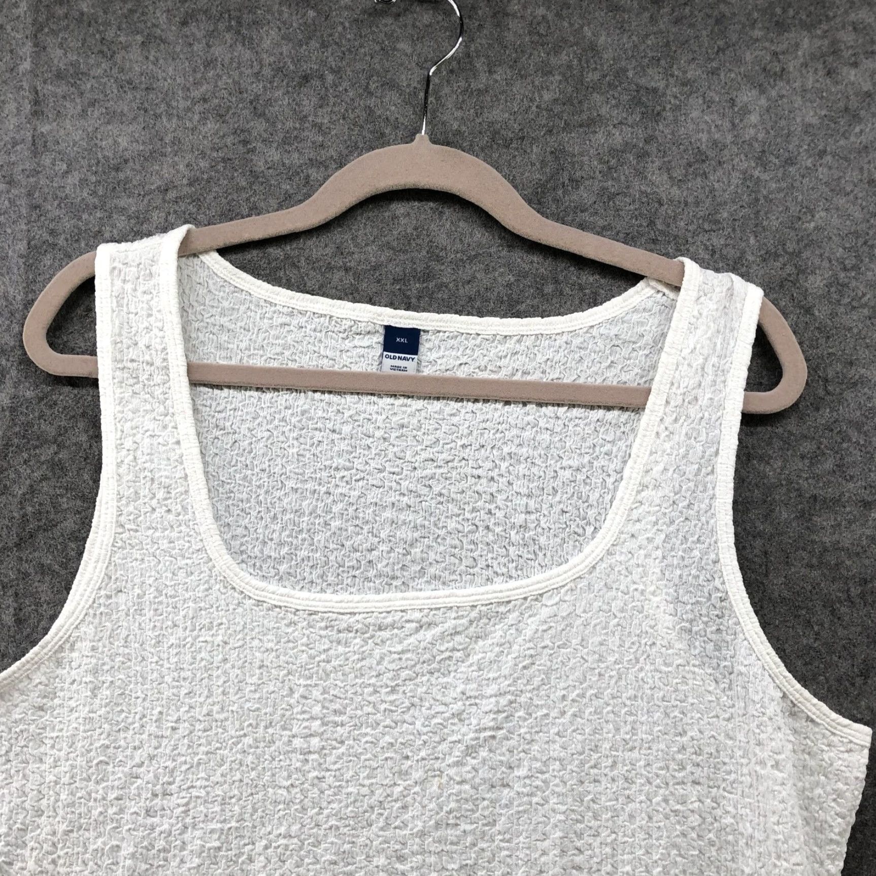 Old Navy Old Navy Tank Top Womens XXL White Sleeveless Pucker Square Neck Seersucker Tank Shirt Casual Plus Size Size XXL / US 16-18 / IT 52-54 - 3 Thumbnail