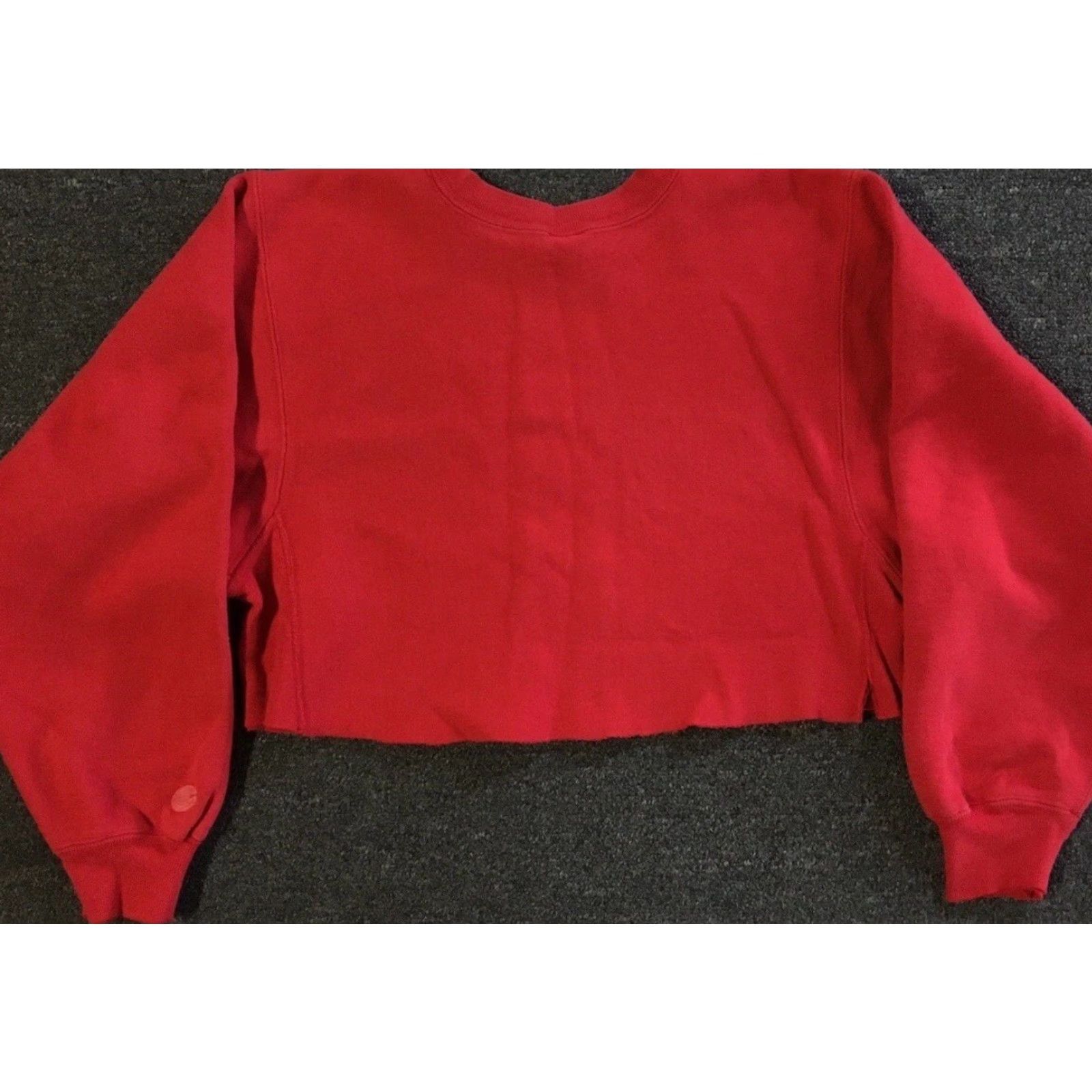 Champion Vtg 90s Champion Reverse Weave Cut Off Crop Sweatshirt M USA Track Grunge Hoodie Women Red Size M Size M / US 6-8 / IT 42-44 - 6 Thumbnail
