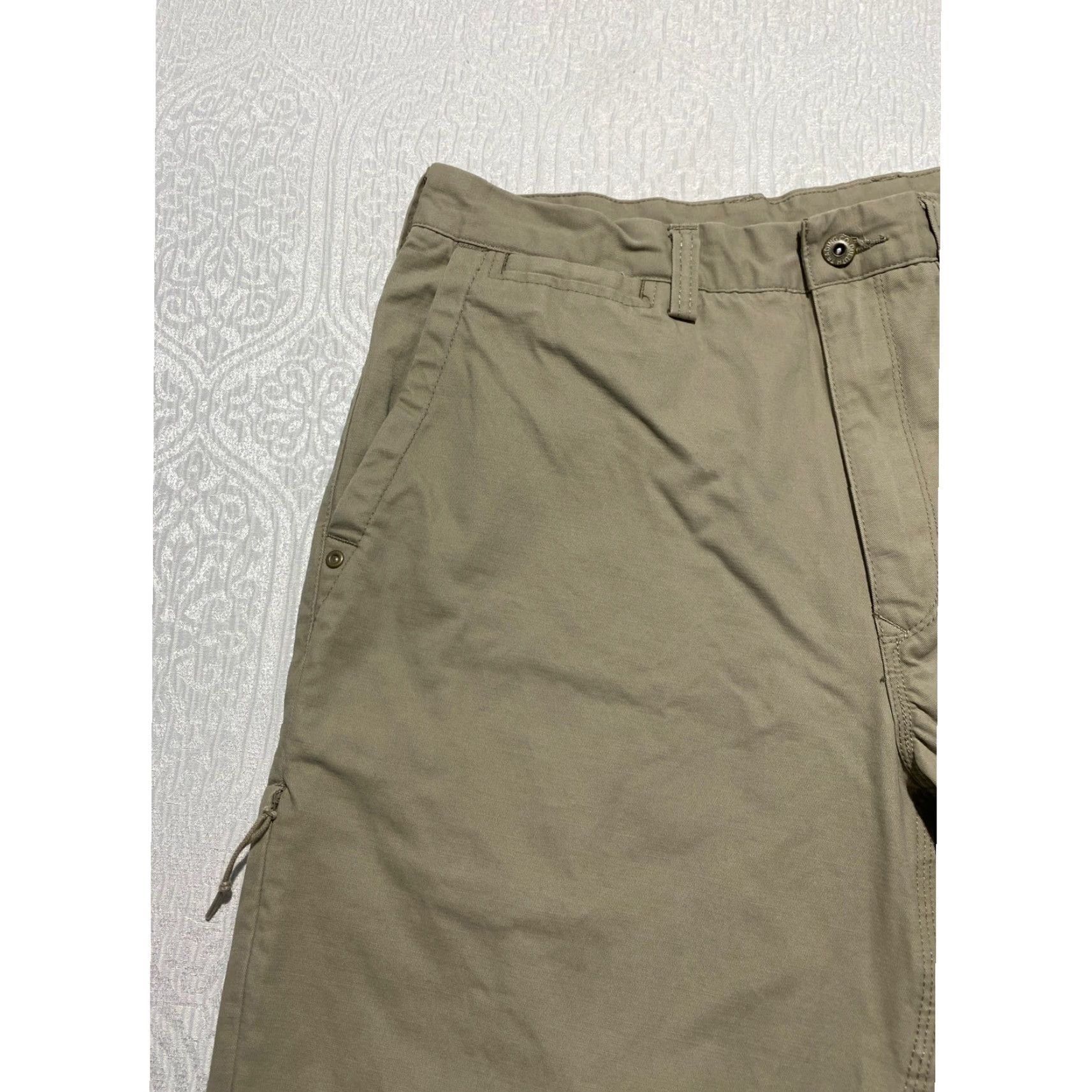 CO Duluth Work Pants Khaki Cotton Men 35x31 Cargo Pockets Utility Straight Leg Relaxed II Button Zip Size US 35 - 2 Thumbnail