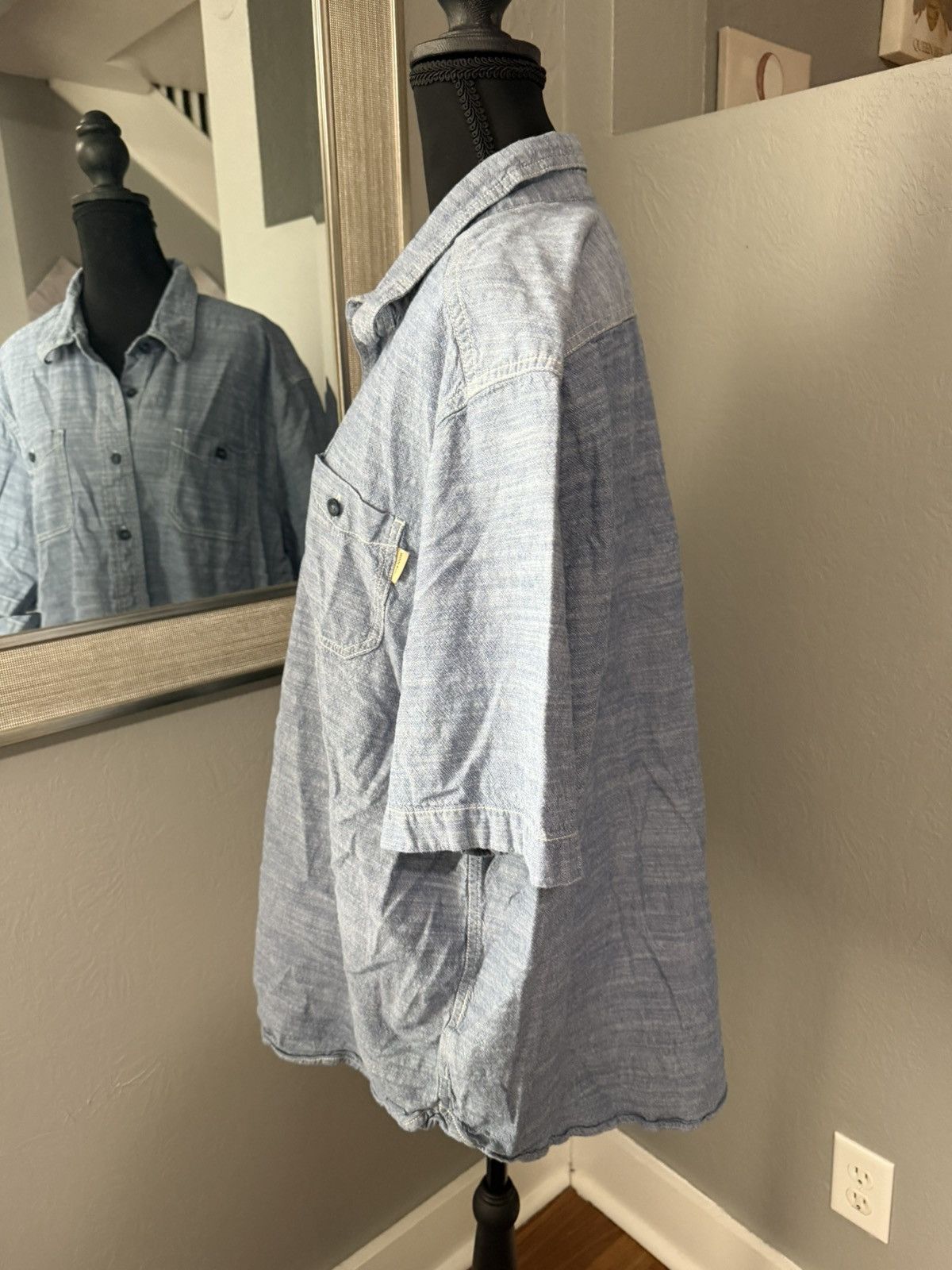 Woolrich Woolen Mills Woolrich Chambray Short Sleeve Button Down Shirt Size XXL Size US XXL / EU 58 / 5 - 3 Thumbnail