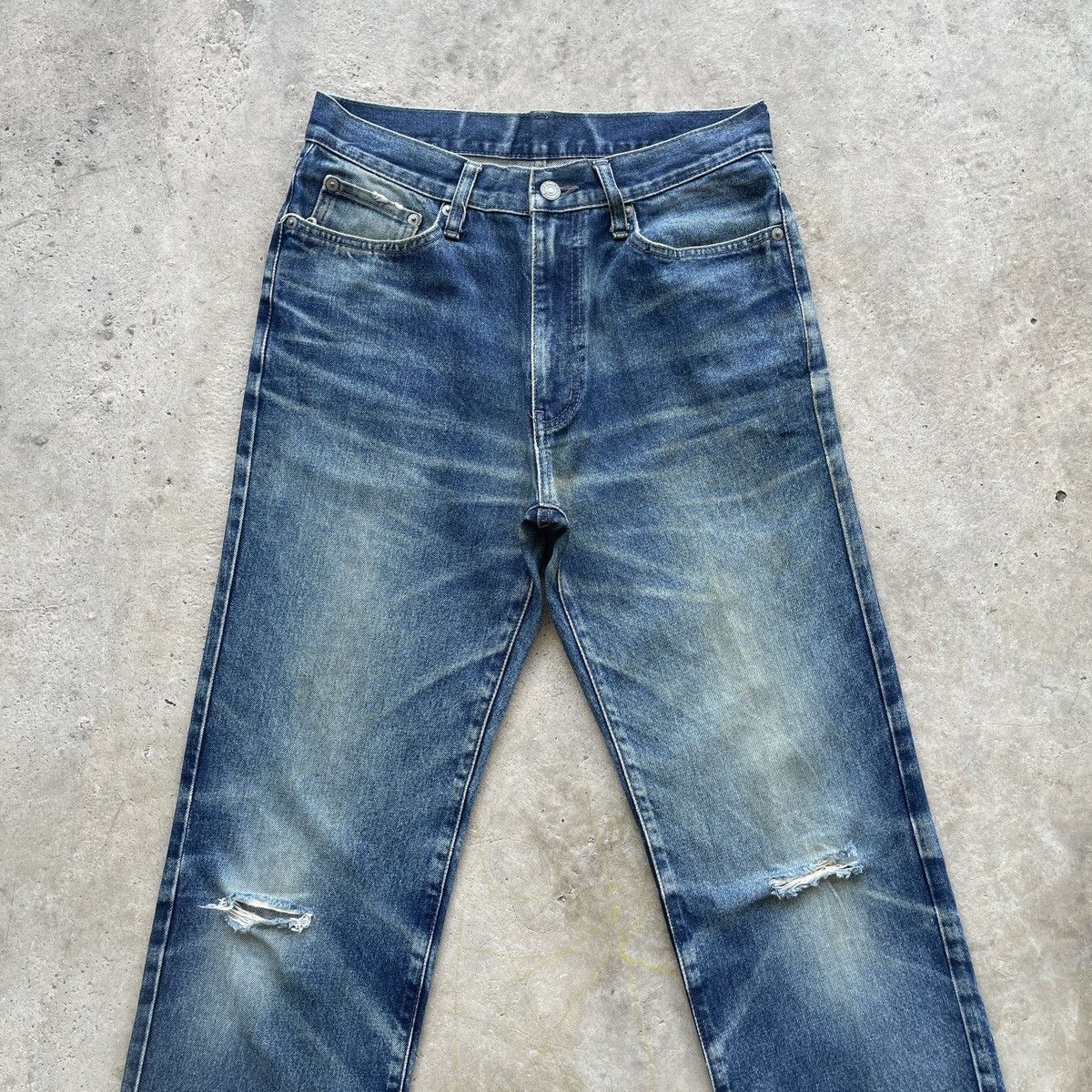Japanese Brand W30💥 Vintage Japanese Faded Distressed Jeans Denim Pants Size US 30 / EU 46 - 3 Thumbnail