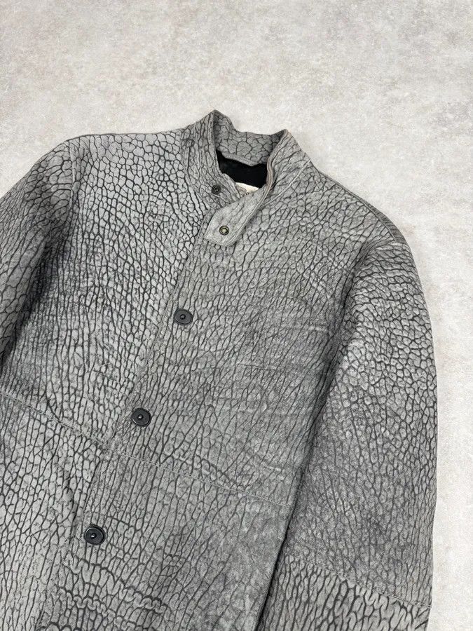 Emporio Armani AW2003 Emporio Armani Grey Cracked Effect Leather Jacket Size US M / EU 48-50 / 2 - 3 Thumbnail