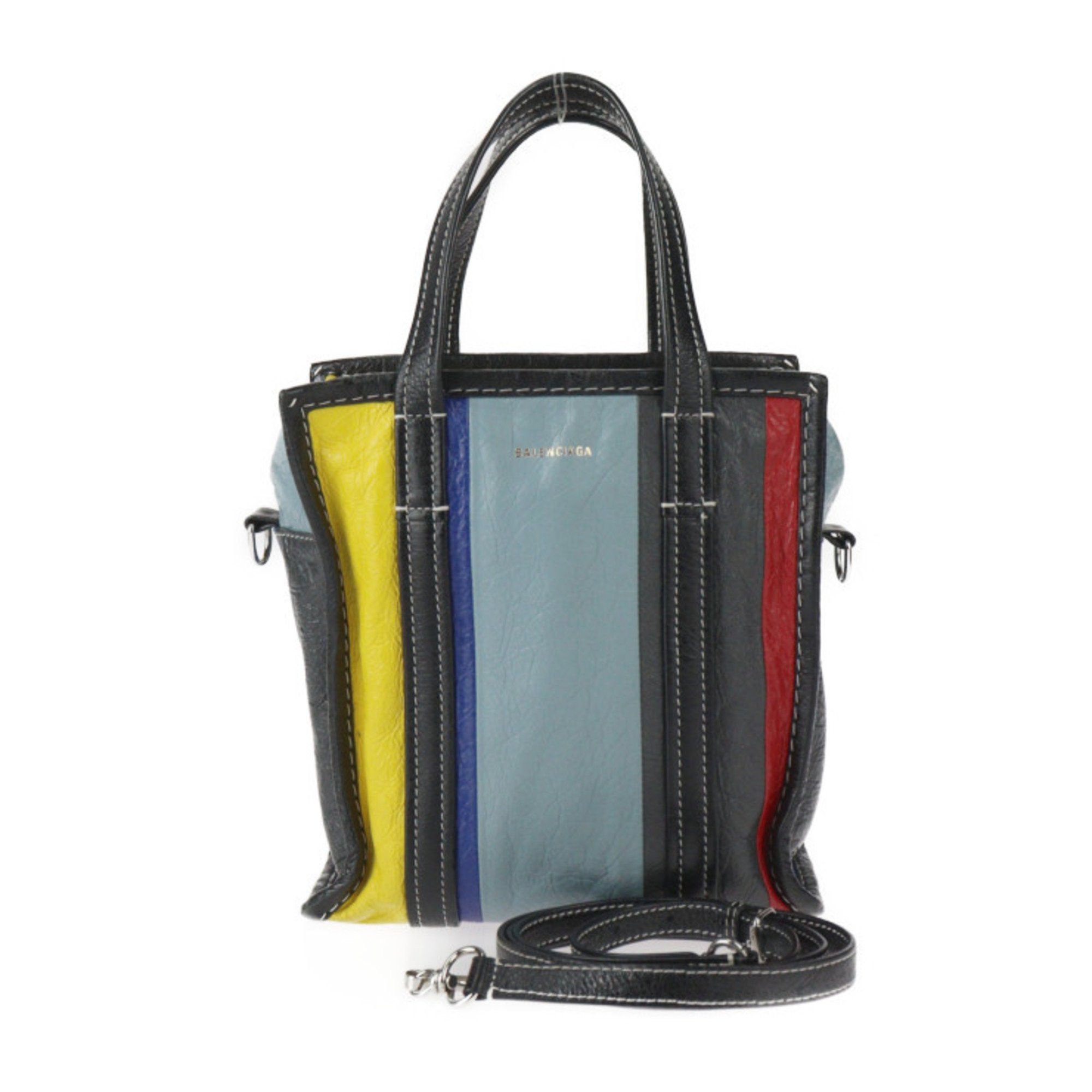 Balenciaga Bazar Shopper Xs Handbag 513989 Lamb Leather Multicolor Shoulder Bag Tote 2404073007015R1, Women's