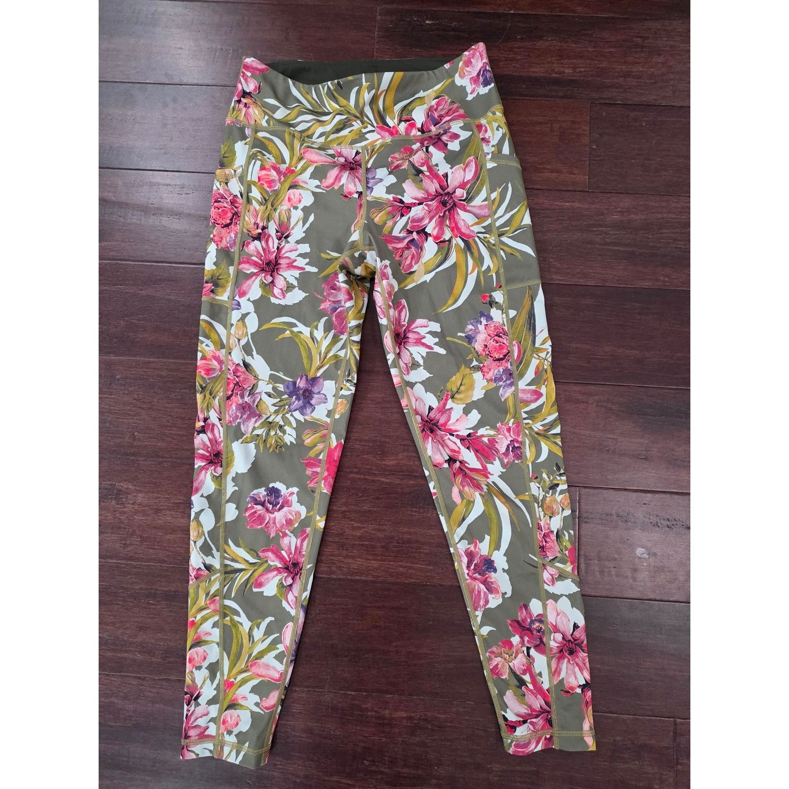Other ID Ideology Women's Tropical Side Pocket 7/8 Leggings Pink S Size 30" / US 8 / IT 44 - 1 Thumbnail
