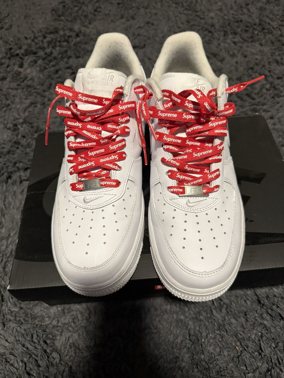 Supreme Supreme x Nike Air Force 1 Low White (Gently Used) | Grailed