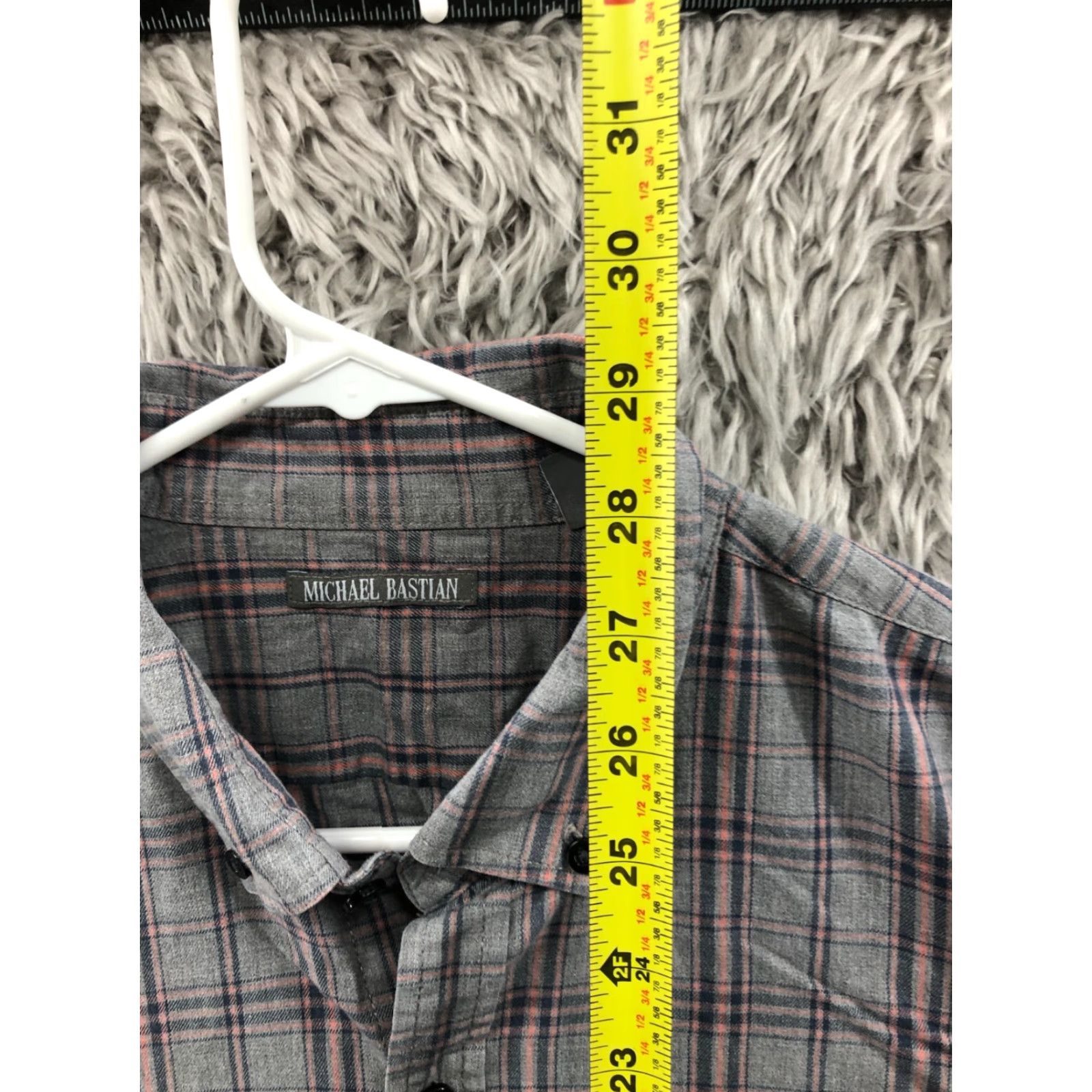 Vintage MICHAEL BASTIAN Shirt Mens XL Long Sleeve Button-Down Collar Gray Plaid Size US XL / EU 56 / 4 - 6 Thumbnail