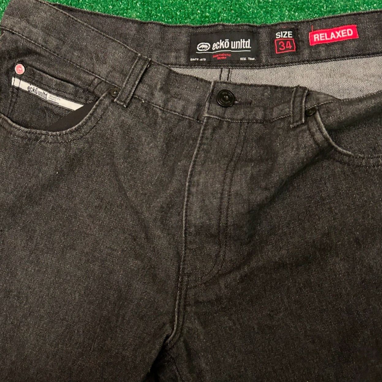 Ecko Unltd. VINTAGE Ecko Unltd Baggy Skater Grunge Jeans VTG Mens Size 34 Dark Wash 34x30 Jeans Mens Dark Wash Grunge Y2K Skater Hip Hop Punk Wide-Leg Vel Vintage Size US 34 / EU 50 - 4 Thumbnail
