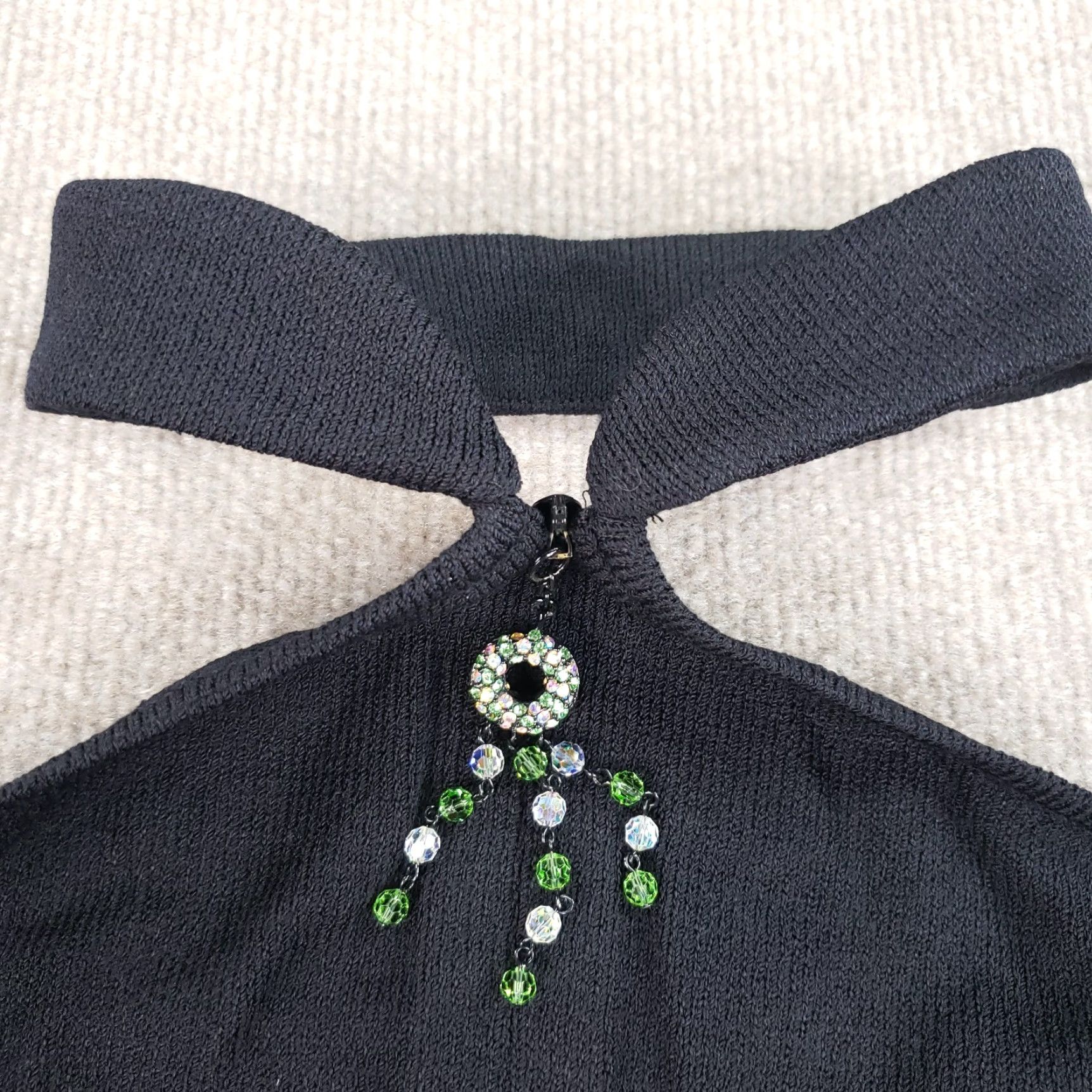 St. John St John Dress Women's 2 Black Halter Beaded Neck Evening Jewel Shift Long Party/Cocktail Size XS / US 0-2 / IT 36-38 - 5 Thumbnail