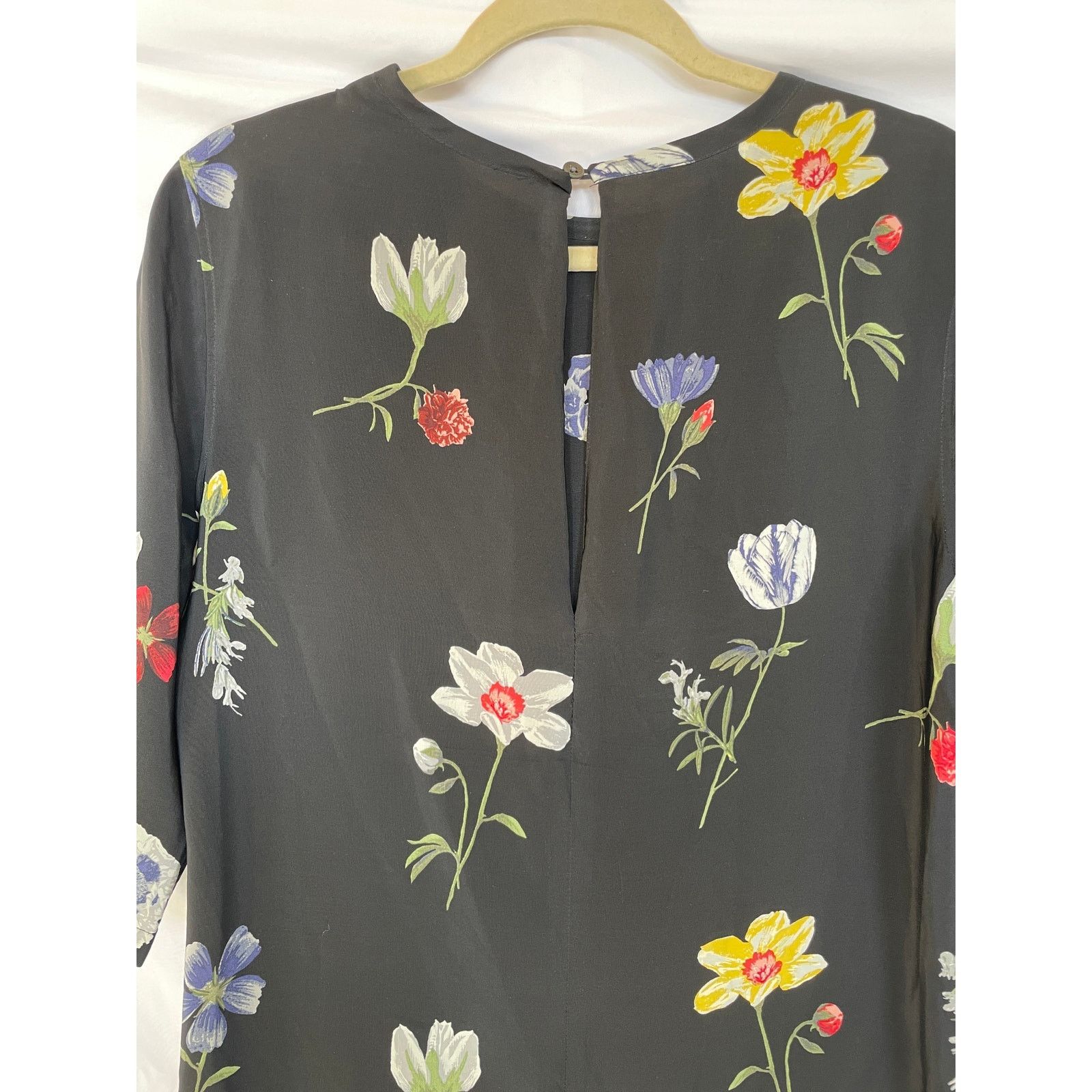 Equipment Equipment Femme Aubrey Silk Black Floral Mini Dress, Small Size S / US 4 / IT 40 - 6 Thumbnail