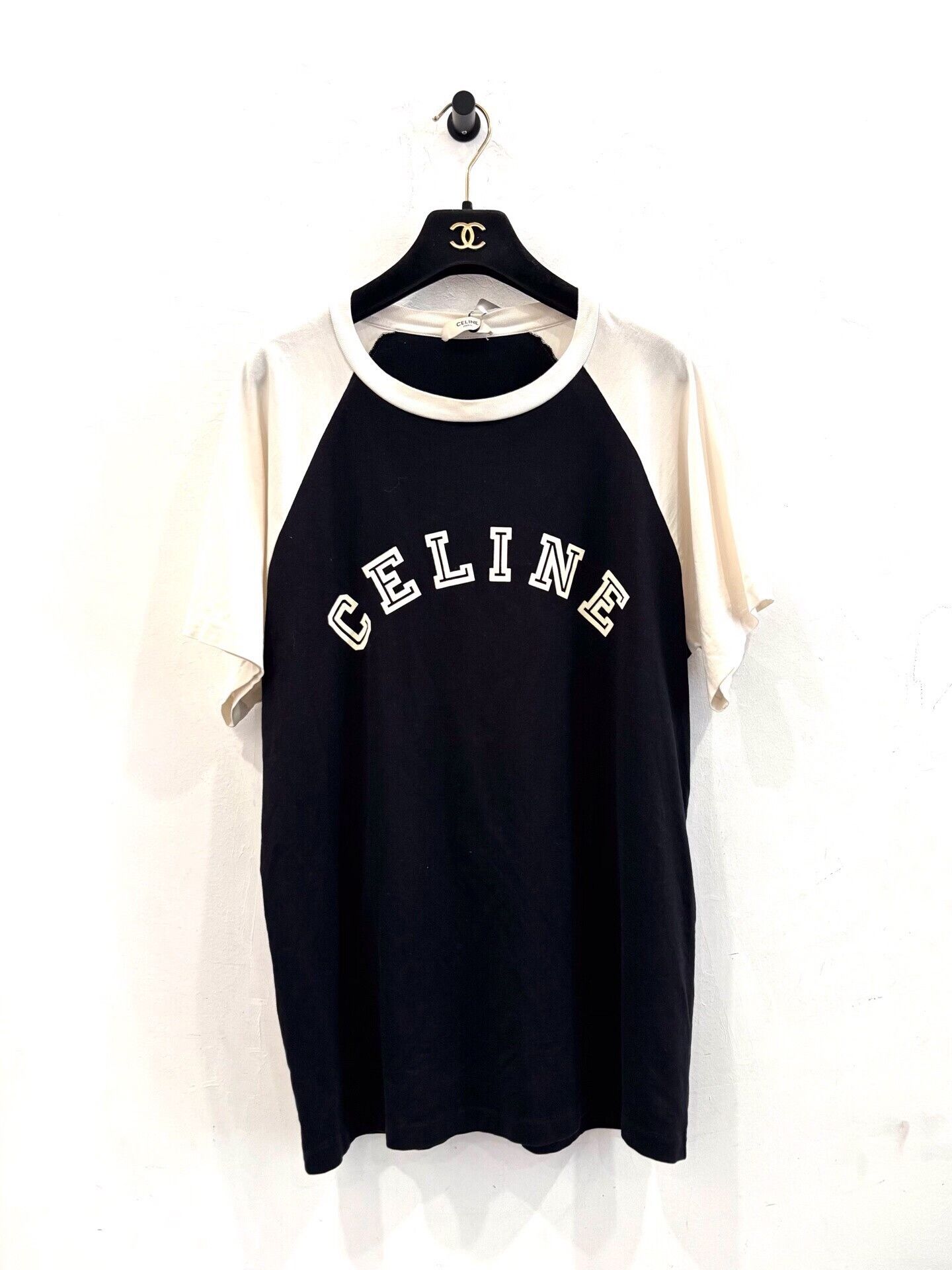 Celine Celine Black White Colorblock Logo Tee Size XS / US 0-2 / IT 36-38 - 1 Thumbnail