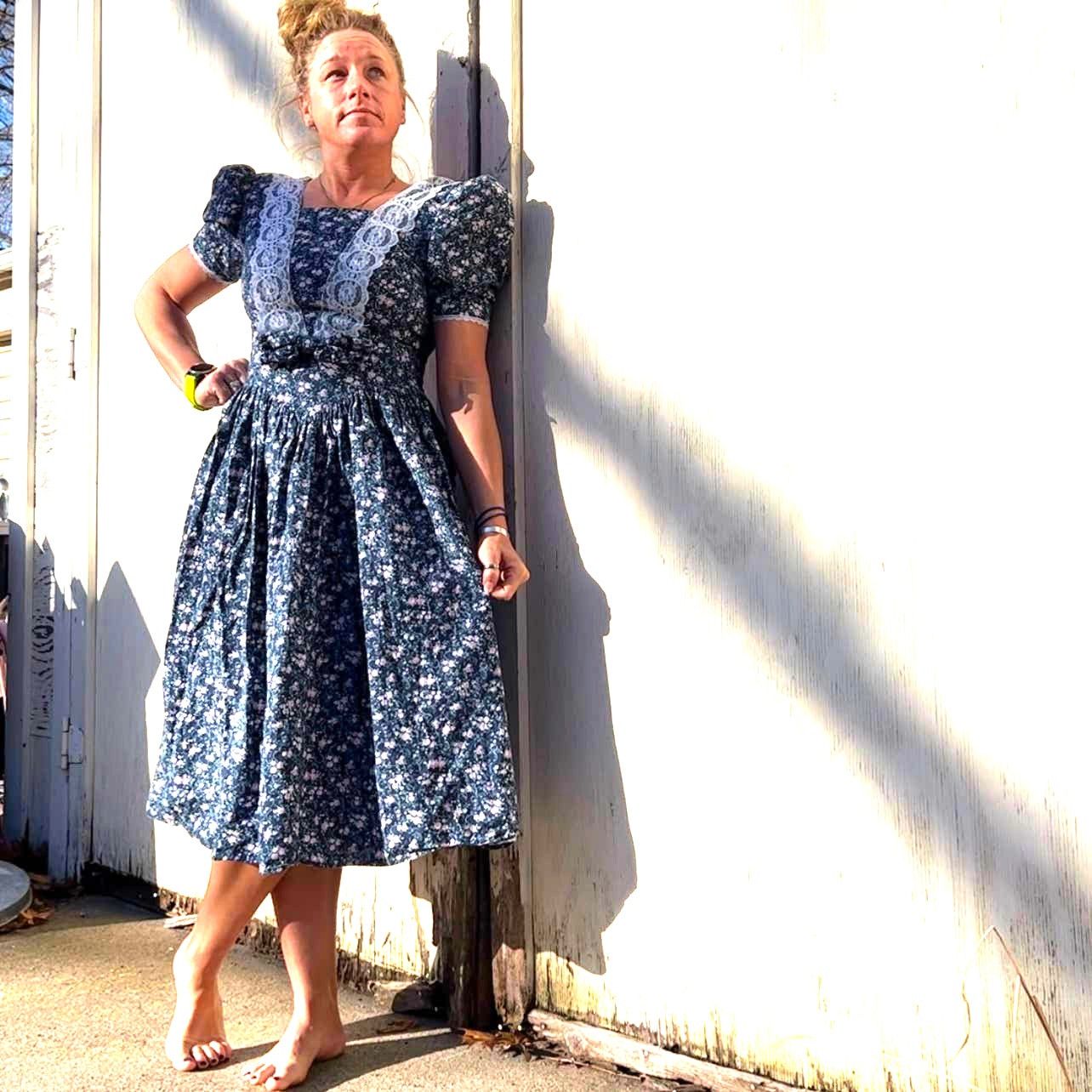 Vintage Gunne Sax Jessica McClintock floral lace cottagecore dress Size M / US 6-8 / IT 42-44 - 1 Thumbnail