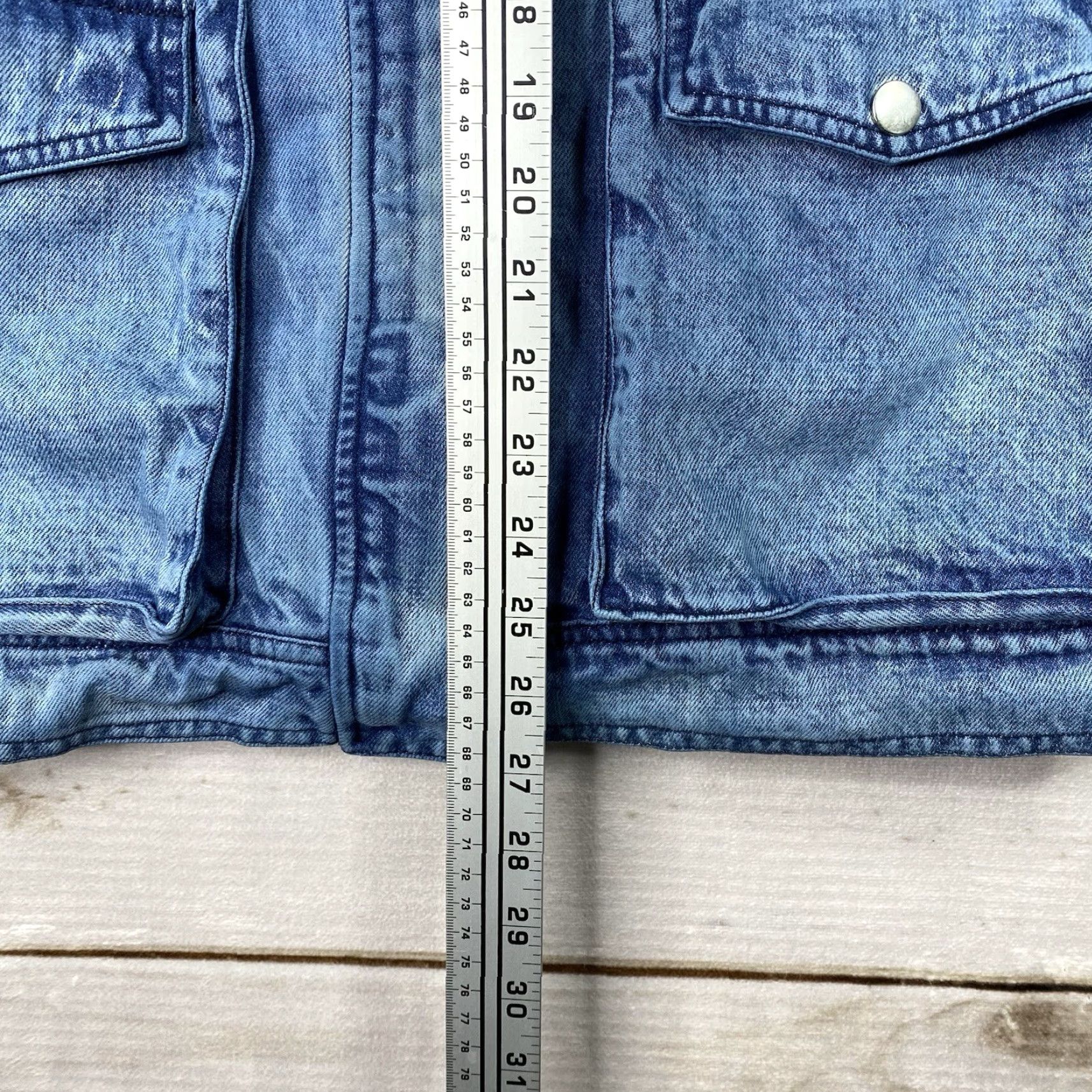 AVEC LES FILLES Avec Les Filles Jacket Womens S Denim Military Full Zip Pockets Acid Wash Blue Size S / US 4 / IT 40 - 5 Thumbnail